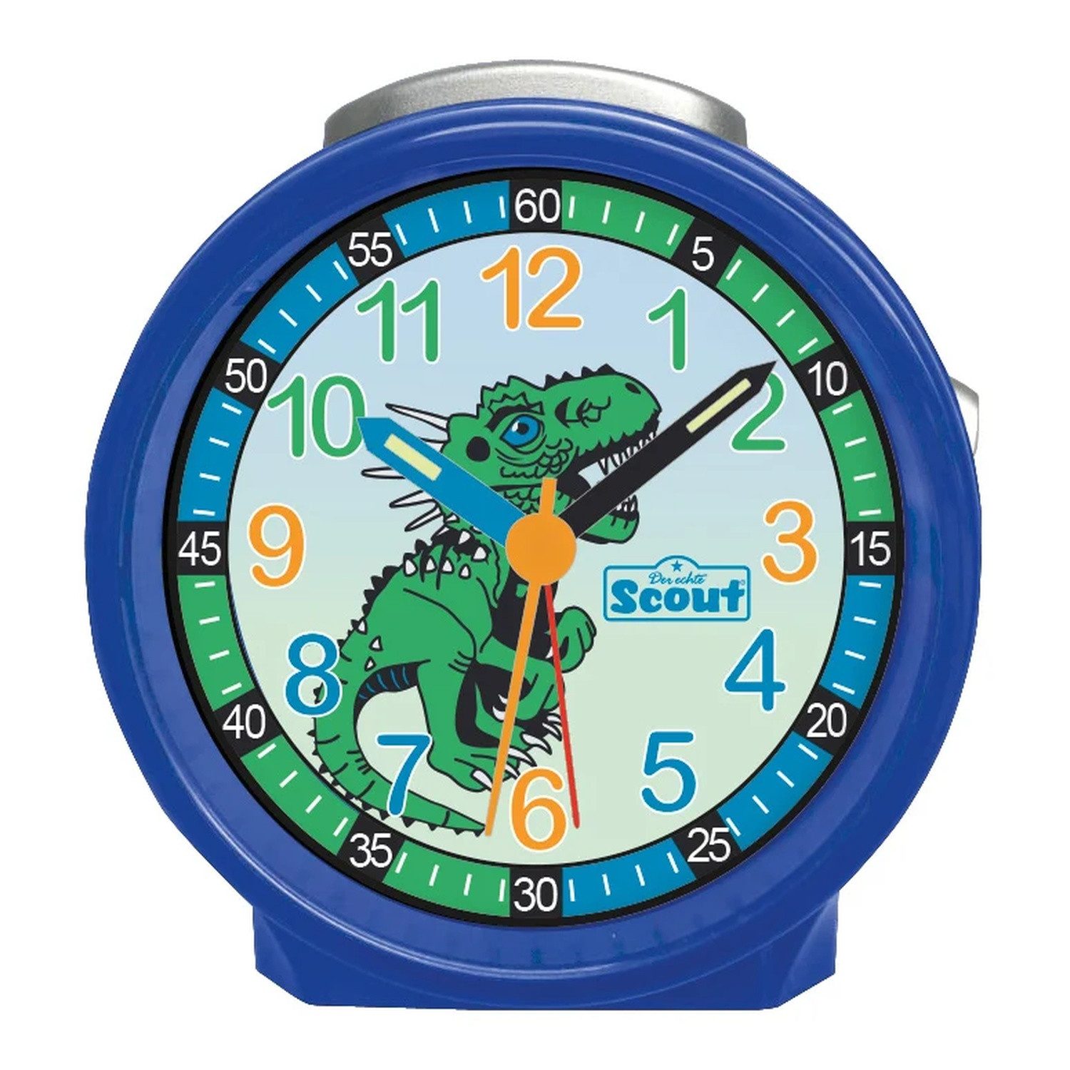 Scout Kinderwecker 166000019 Blue Dino Dinosaurier Blau Lernwecker 10 cm