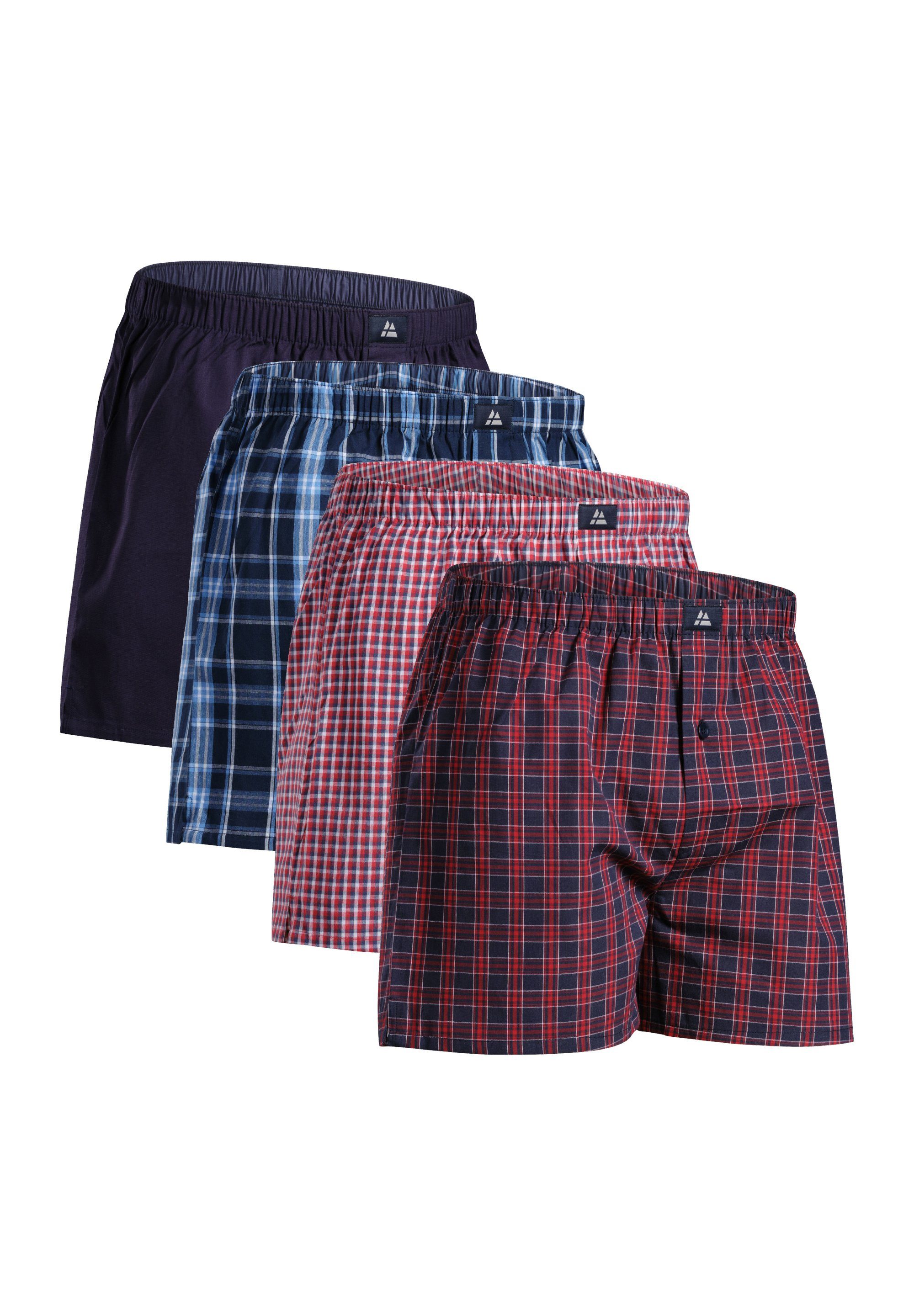 DANISH ENDURANCE Weiter Boxer Organic Woven Boxers (Packung, 4-St) 100% Baumwolle blue/red mix