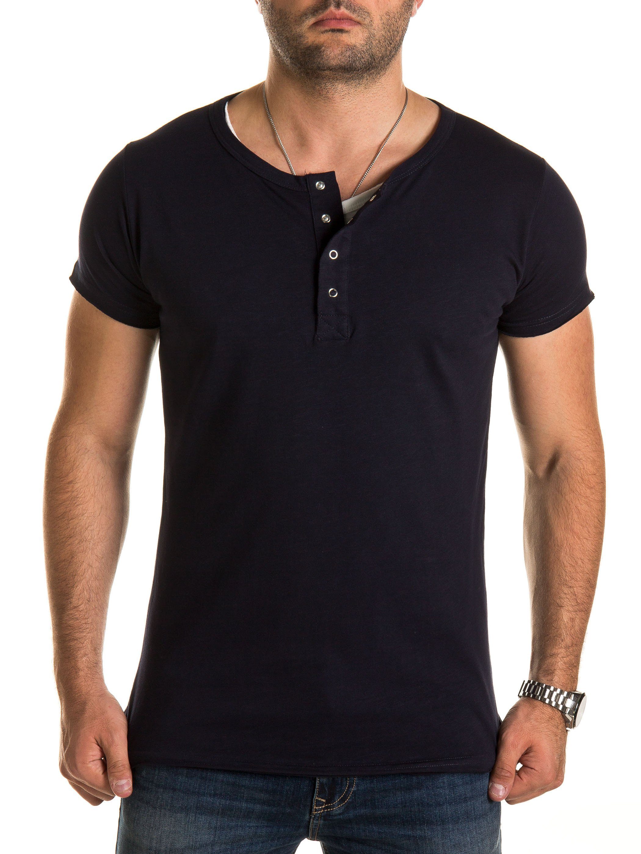 WOTEGA T-Shirt V-Neck Double Layer T-Shirt Pete (Packung) V-Neck Double Layer T-Shirt Pete Blau (night sky 193924)