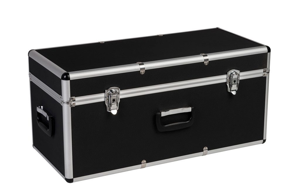KreLeo Werkzeugkoffer Transportkoffer mit Aluminiumrahmen, Schwarz 65 Liter