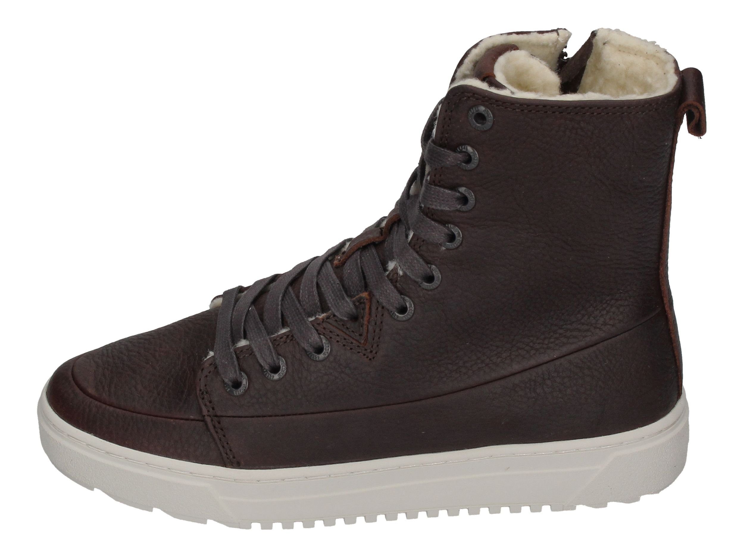 HUB NIGHT L30 wool Stiefelette Dark Brown Offwhite