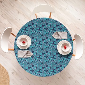Abakuhaus Tischdecke Rundum-elastische Stofftischdecke, Türkisblau exotische Granatapfel