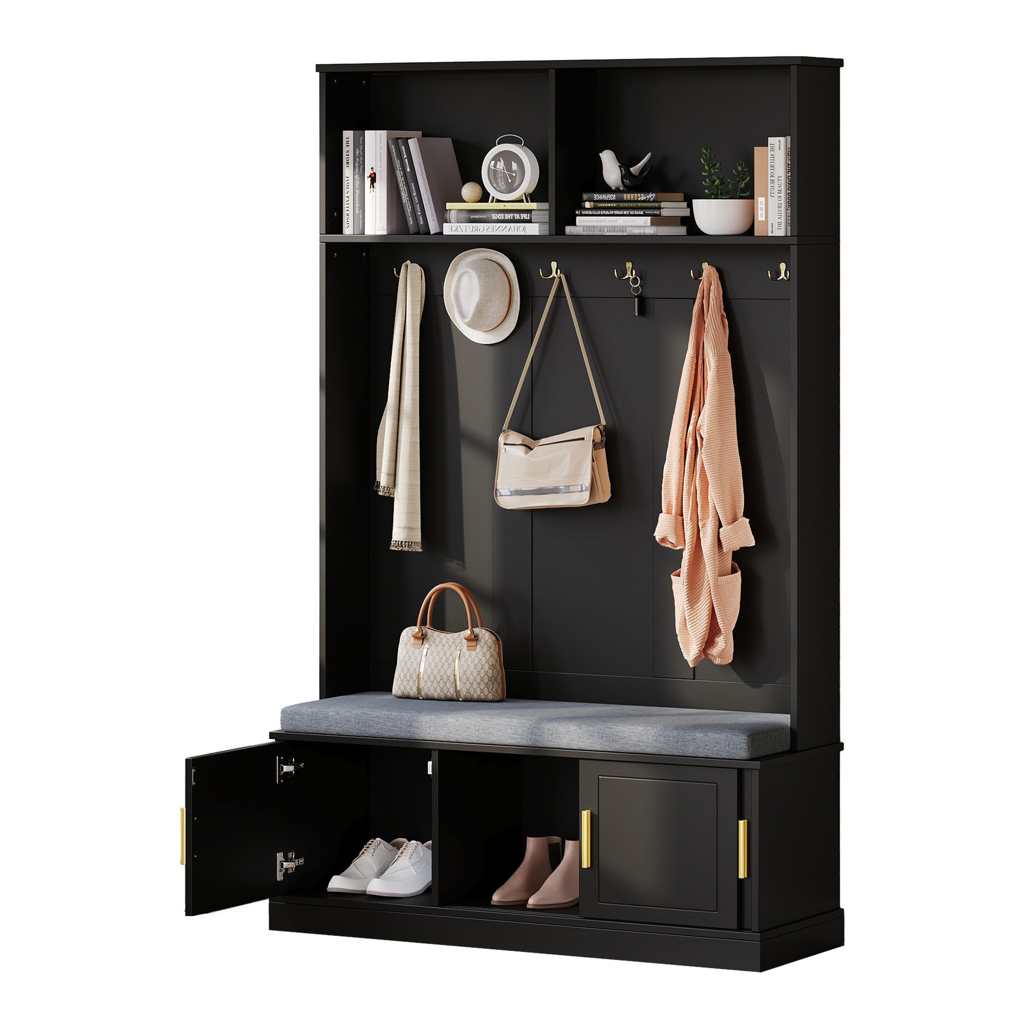 Refined Living Garderoben-Set Garderobenständer mit Schuhbank & 6 Haken, Fl günstig online kaufen