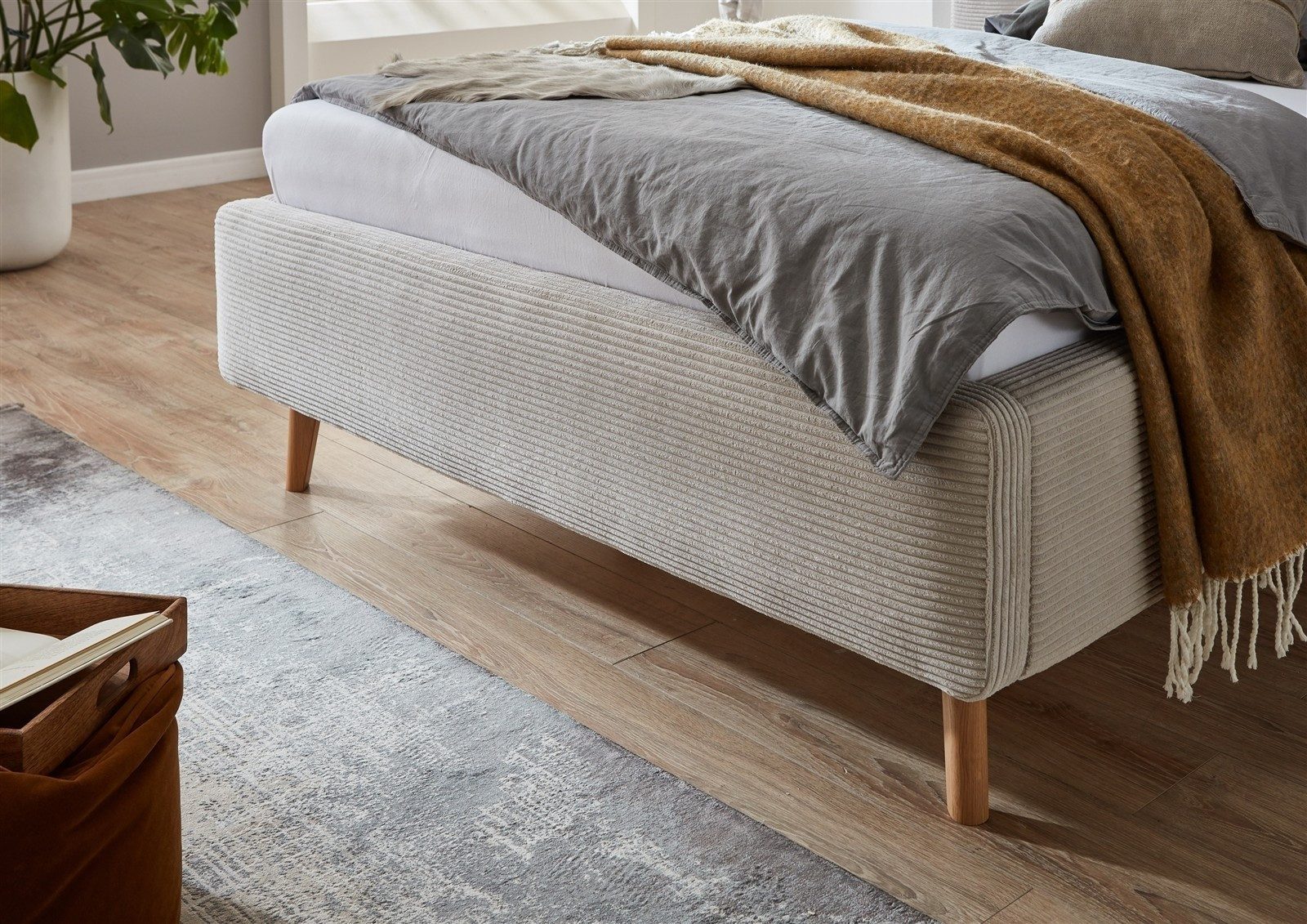 freiraum Polsterbett Mattis, Liegefläche 120x200cm, Poso beige, Stellmaß: 141x105x218cm (BxHxT)