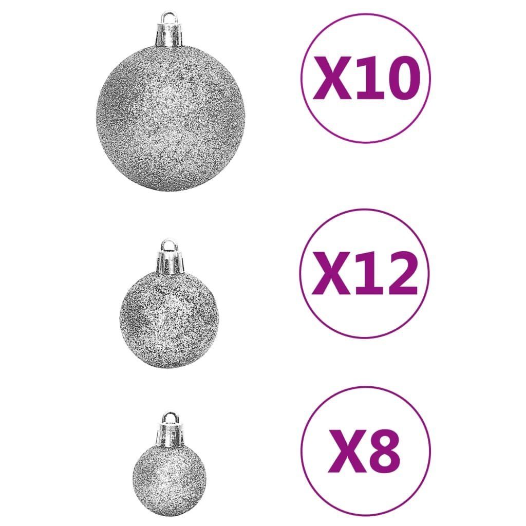 Silbern vidaXL Polystyrol (111-tlg) Weihnachtskugel-Set 111-tlg. Christbaumschmuck