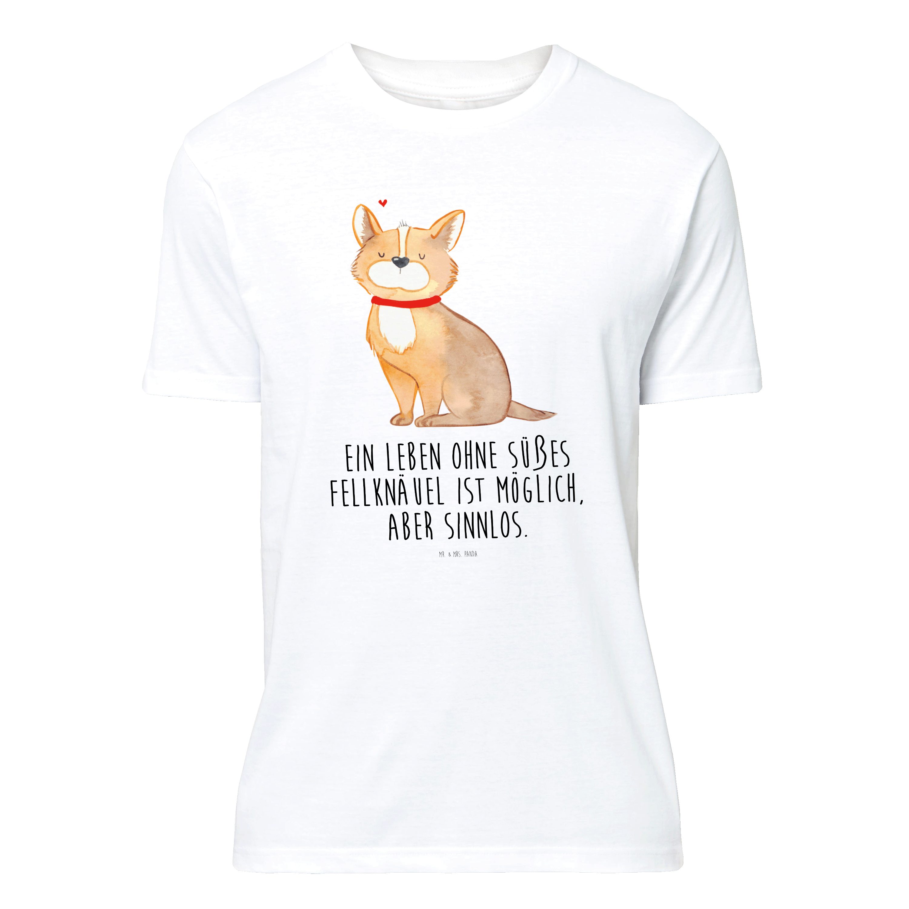 Mr. & Mrs. Panda T-Shirt Hundeglück - Weiß - Geschenk, Sprüche, Liebe, Hundemotiv, Tierliebhab (1-tlg)