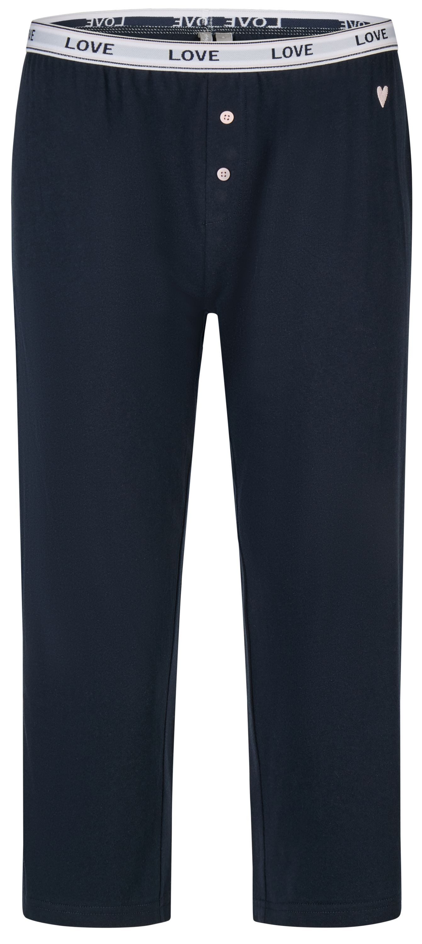 By Louise Schlafanzug Dreamy Nights (Set, 2 tlg., 2-teilig) Damen Pyjama Baumwolle Caprihose Kurzarm