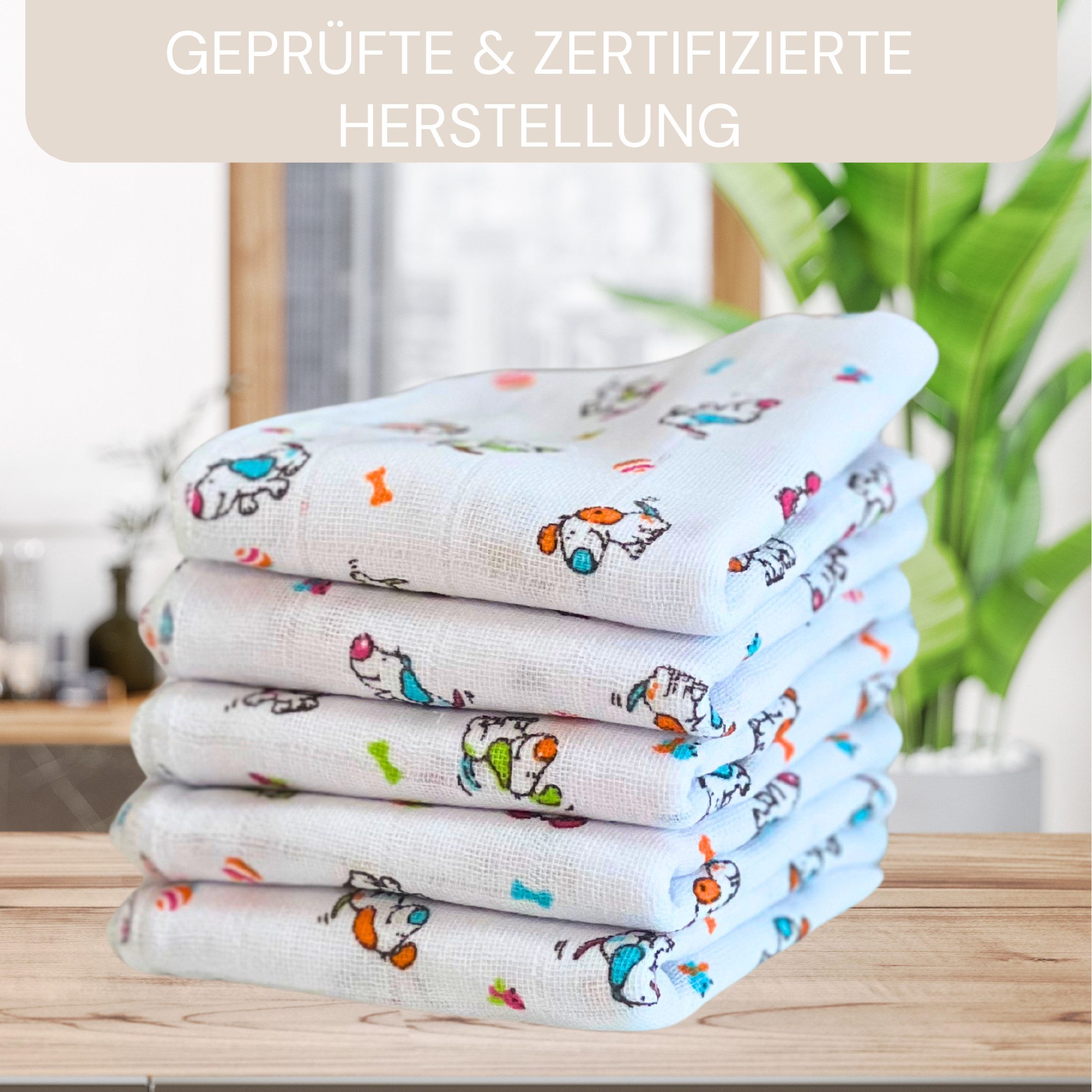 Babymajawelt Waschlappen Baby Mull Waschlappen Premium 40 x 40cm, 5 Stück, Mullstoff (Packung, 5-St), Extra weiche Mullqualität; Hohe Saugfähigkeit; Vielseitig einsetzbar