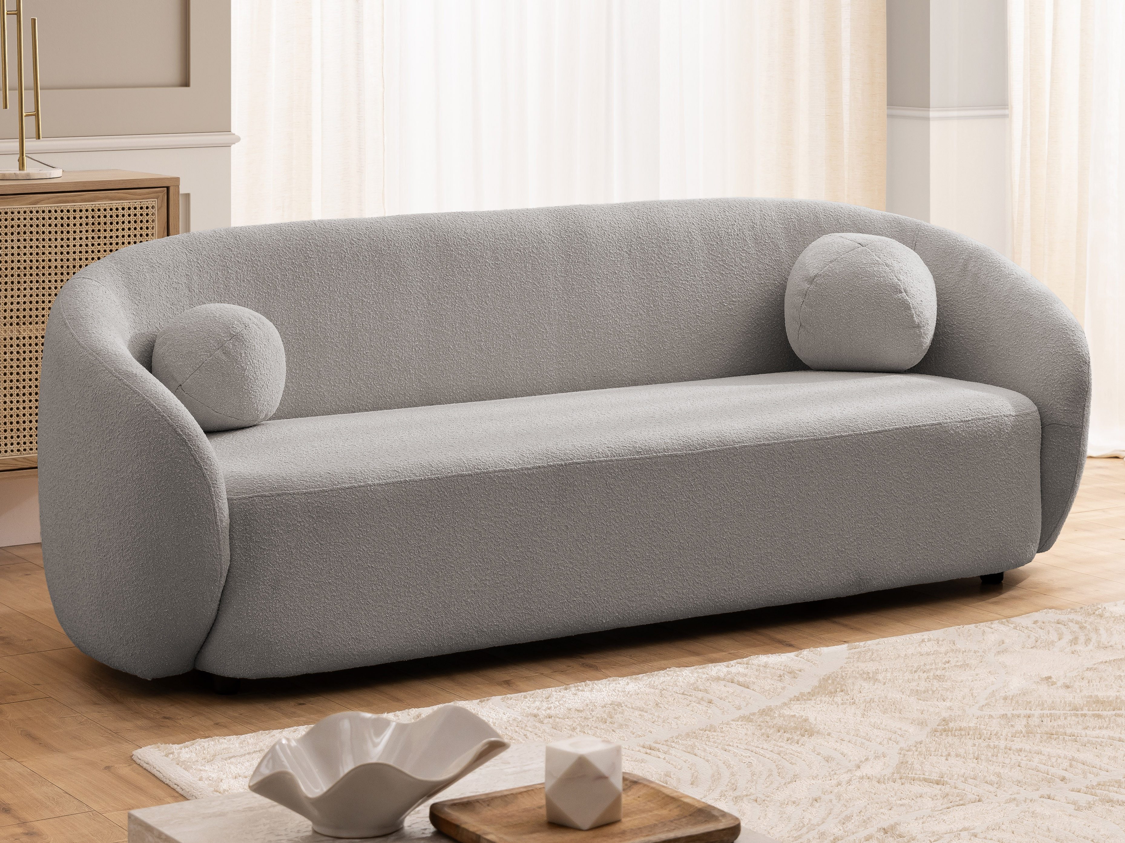 S-Style Möbel 3-Sitzer Sofa Roundi Bouclé günstig online kaufen