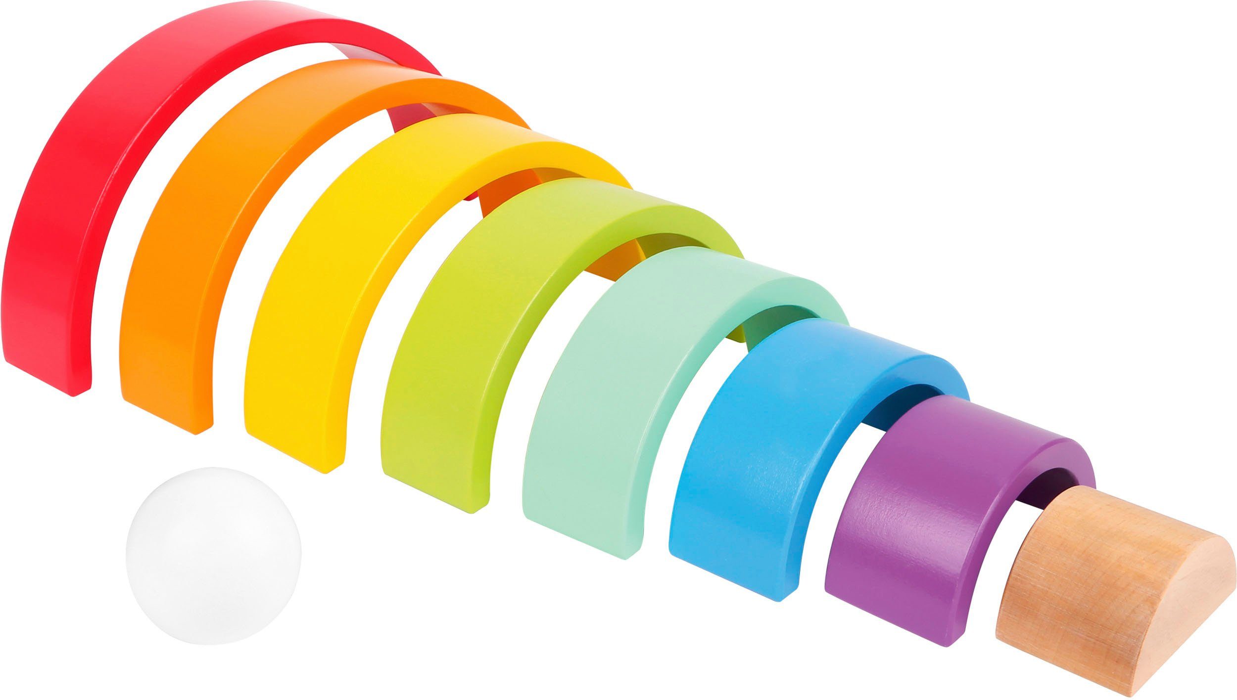 Small Foot Stapelspielzeug Holzbausteine, Großer Regenbogen