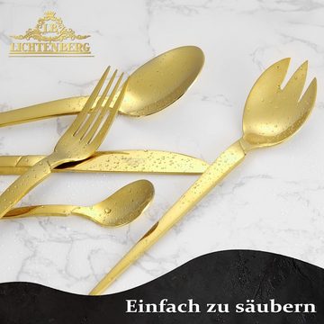 LB LICHTENBERG Besteck-Set 72 teilig Essbesteck Set Für 12 Personen, 18/10 Edelstahl, glänzend, inkl. Messer, Gabel, Löffel, Teelöffel Essbesteck, Spülmaschinenfest