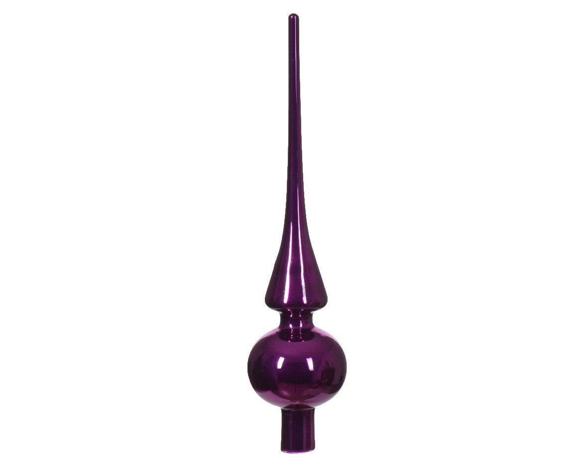 Decoris season decorations Christbaumspitze, Christbaumspitze Glas 26cm - Violett glänzend
