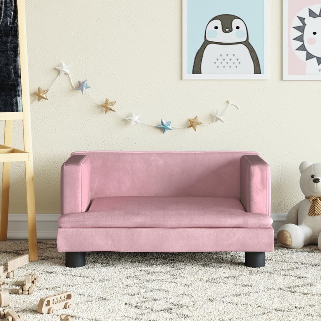vidaXL Kindersofa, Kinder Schlafsofa Rosa 60x40x30 cm Samt günstig online kaufen