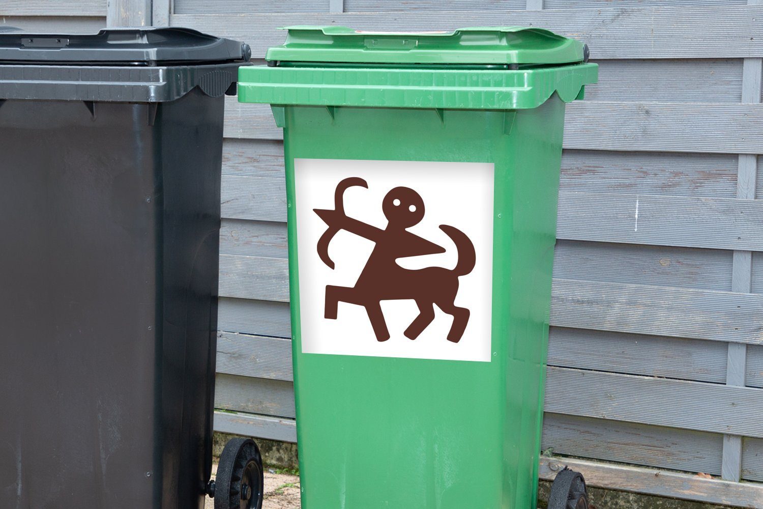 eines Sticker, Zentauren Mülleimer-aufkleber, Container, St), (1 Wandsticker Illustration Mülltonne, Abfalbehälter einfache MuchoWow Eine