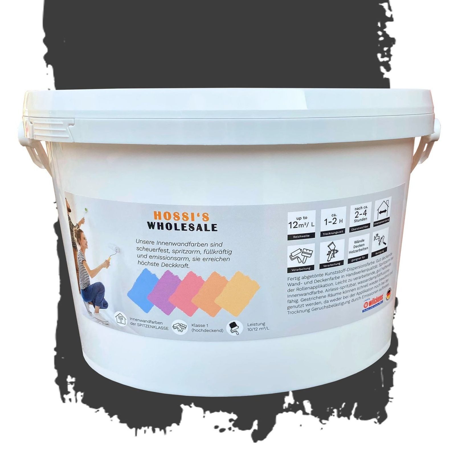 colourcourage Vollton- und Abtönfarbe ColourCourage 2,5 Liter Premium Wandfarbe Innenfarbe Raumfarbe Farbe