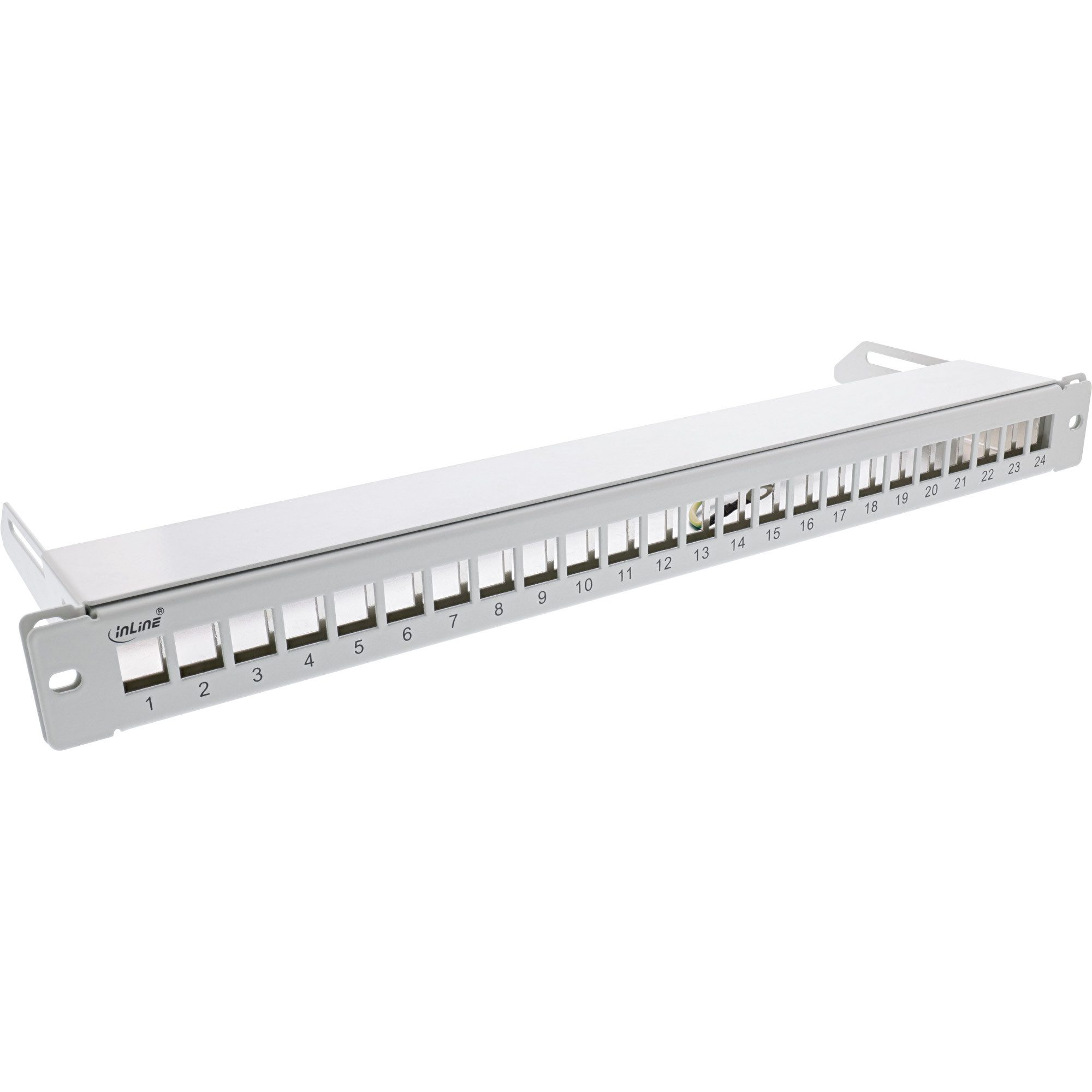 24-fach, Keystone Leerblech Patchpanel mit Auszug, 19", 1HE Netzwerk-Patch-Panel