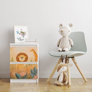 Sunnywall Möbelfolie passend für IKEA Malm Kommode Schrankfolie Aufkleber mit Löwe Motiv, blasenfreie selbstklebende Folie (SCHRANK NICHT INKLUSIVE)