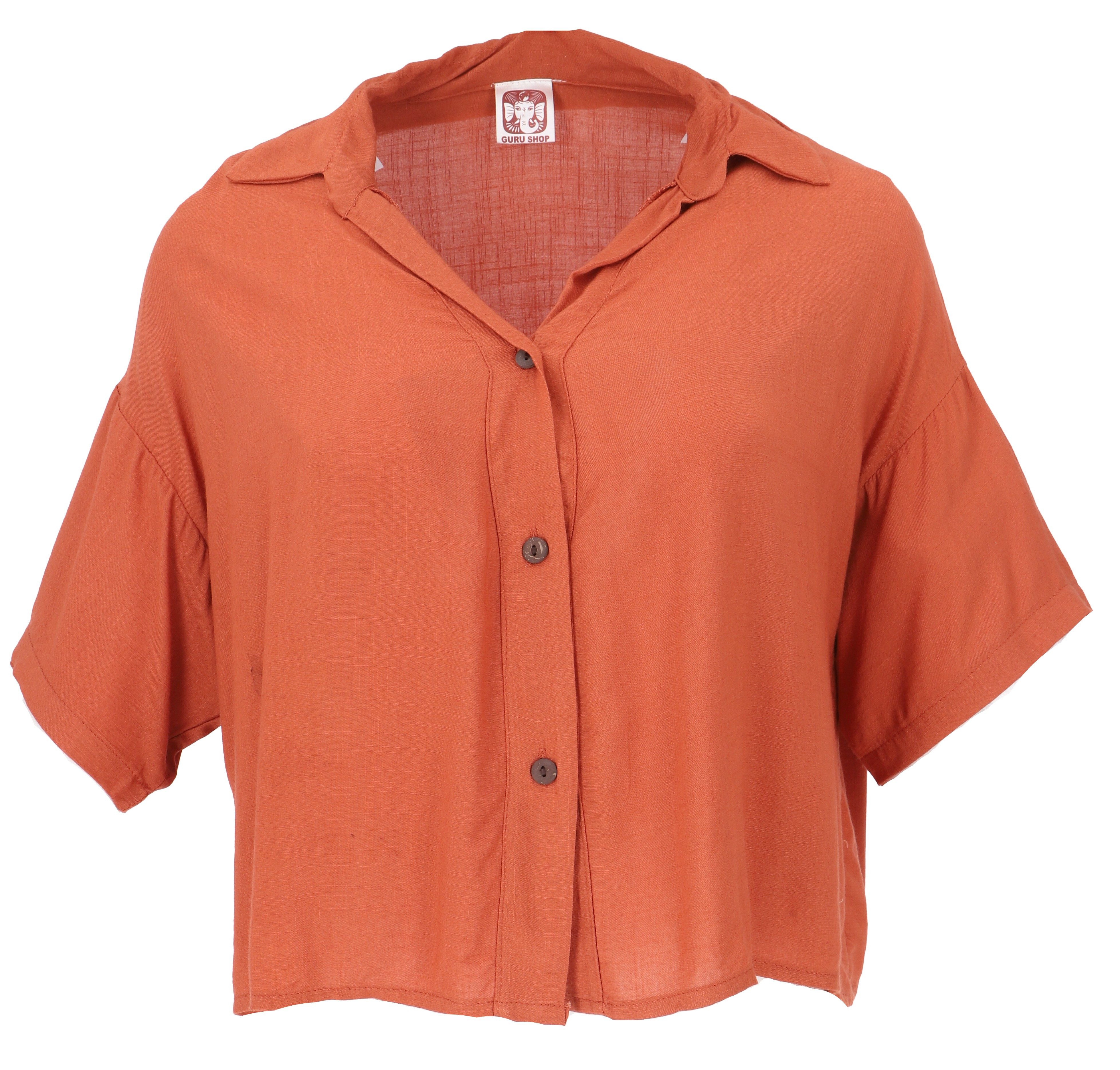 Guru-Shop Longbluse Boho Blusentop, Basic Kurzarmbluse, günstig online kaufen