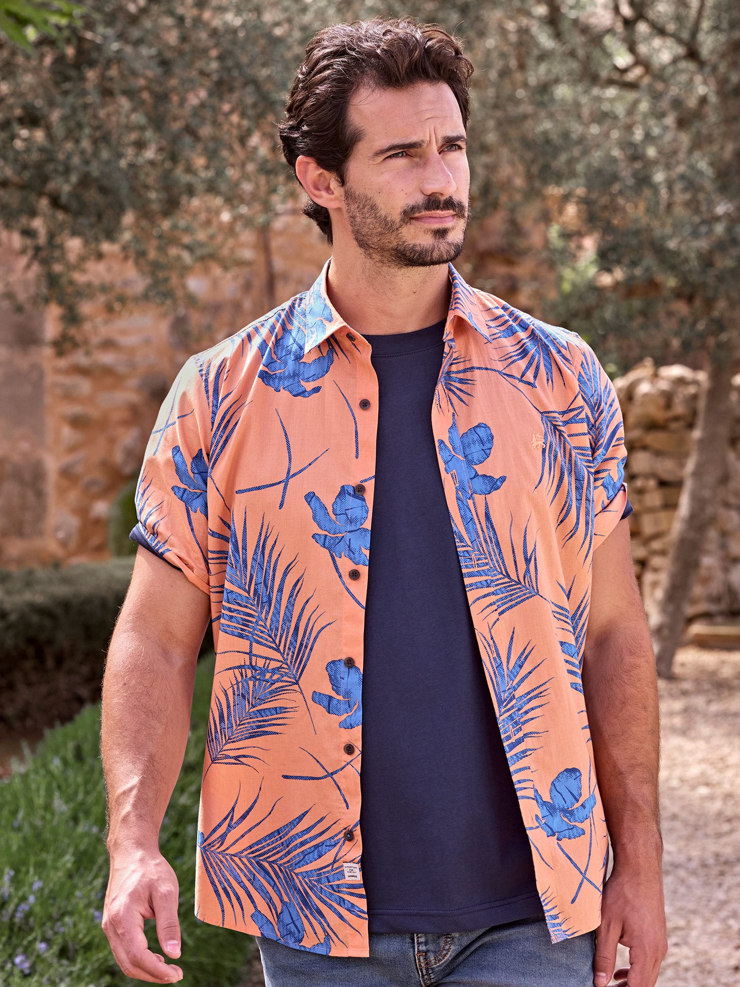 LERROS Kurzarmhemd LERROS Kurzärmeliges Herrenhemd, Hawaiian-Style günstig online kaufen