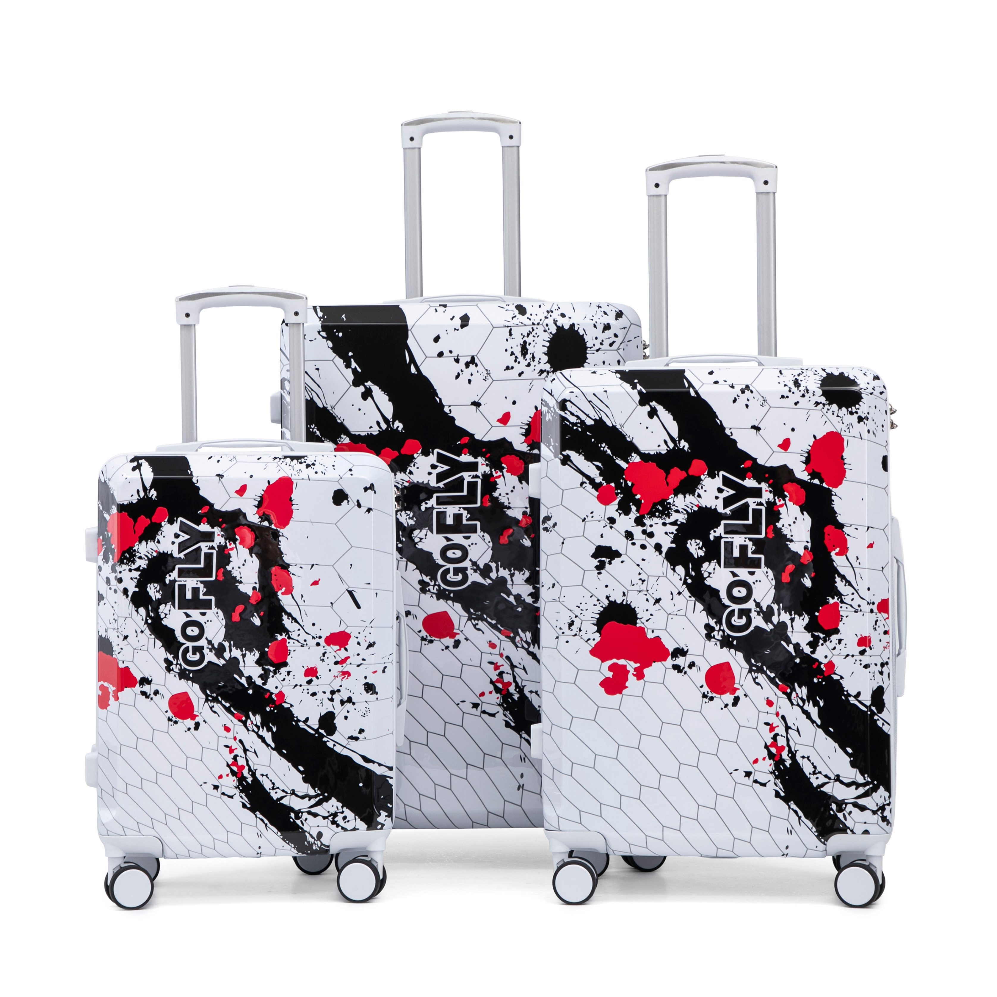 OKWISH Kofferset mit bedrucktem Muster und Zahlenschlos, 12 Rollen, (PC‑Spinner‑Rad‑Koffer, 1 tlg)
