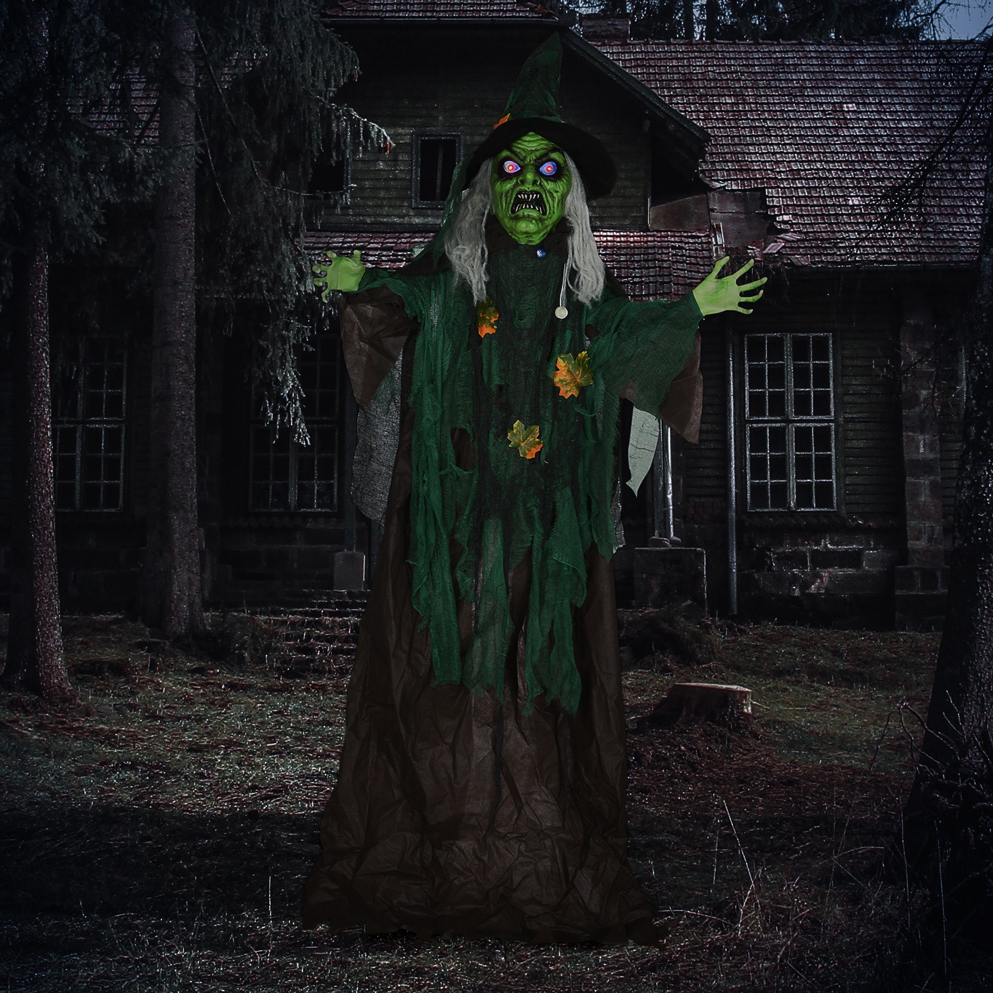 HOMCOM Dekofigur Halloween-Hexe 183cm Halloween Dekoration günstig online kaufen