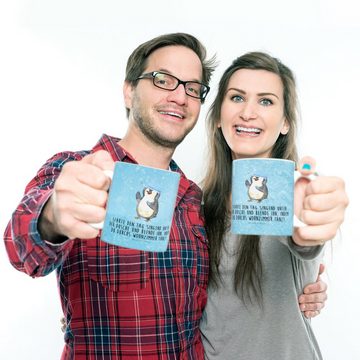 Mr. & Mrs. Panda Kinderbecher Pinguin Duschen - Eisblau - Geschenk, Neuanfang, Motivation, Lebensmo, Kunststoff, Förderung der Selbstständigkeit