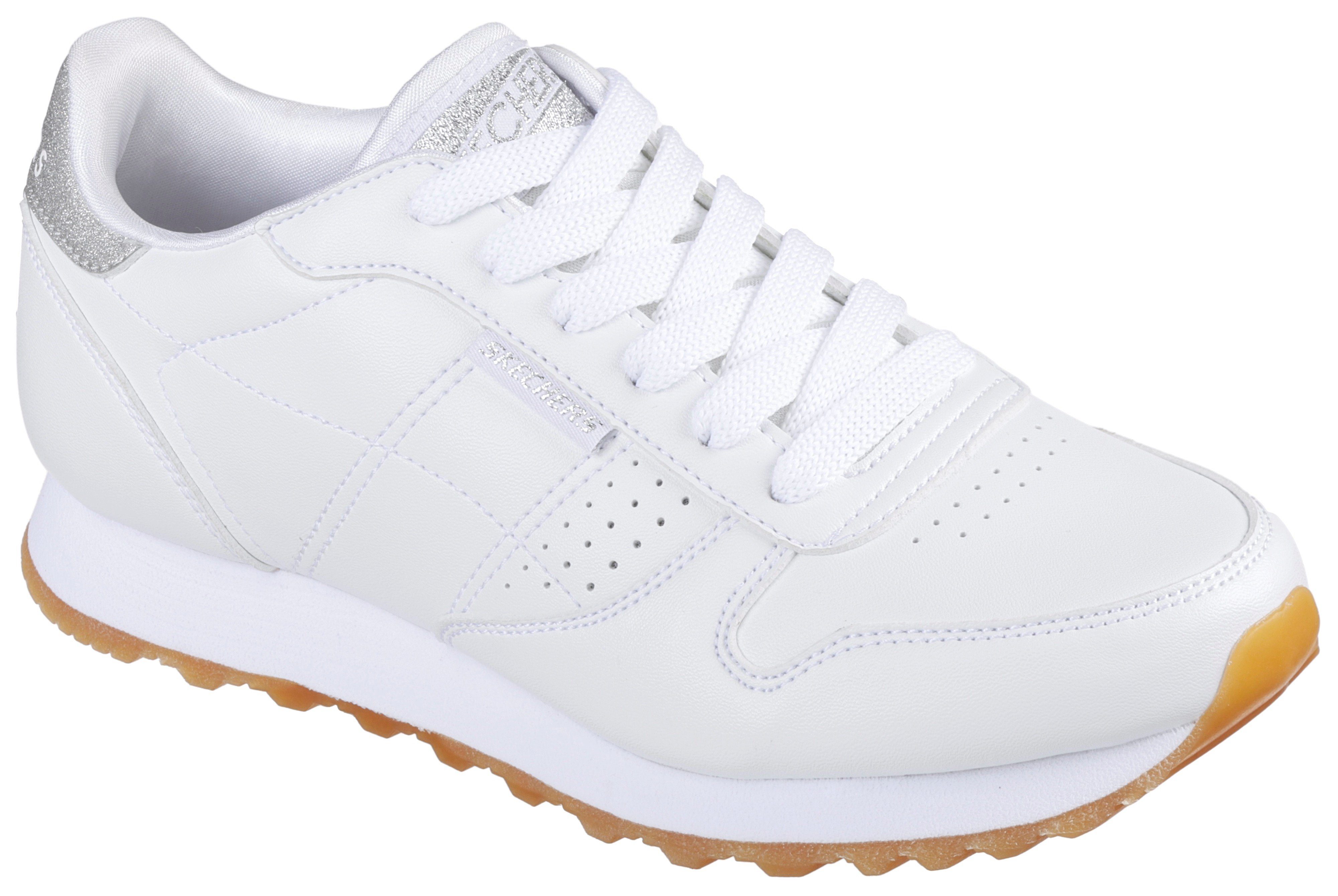 Skechers OG 85 - OLD SCHOOL COOL vegan Sneaker mit Glitzer, Freizeitschuh, Halbschuh, Schnürschuh