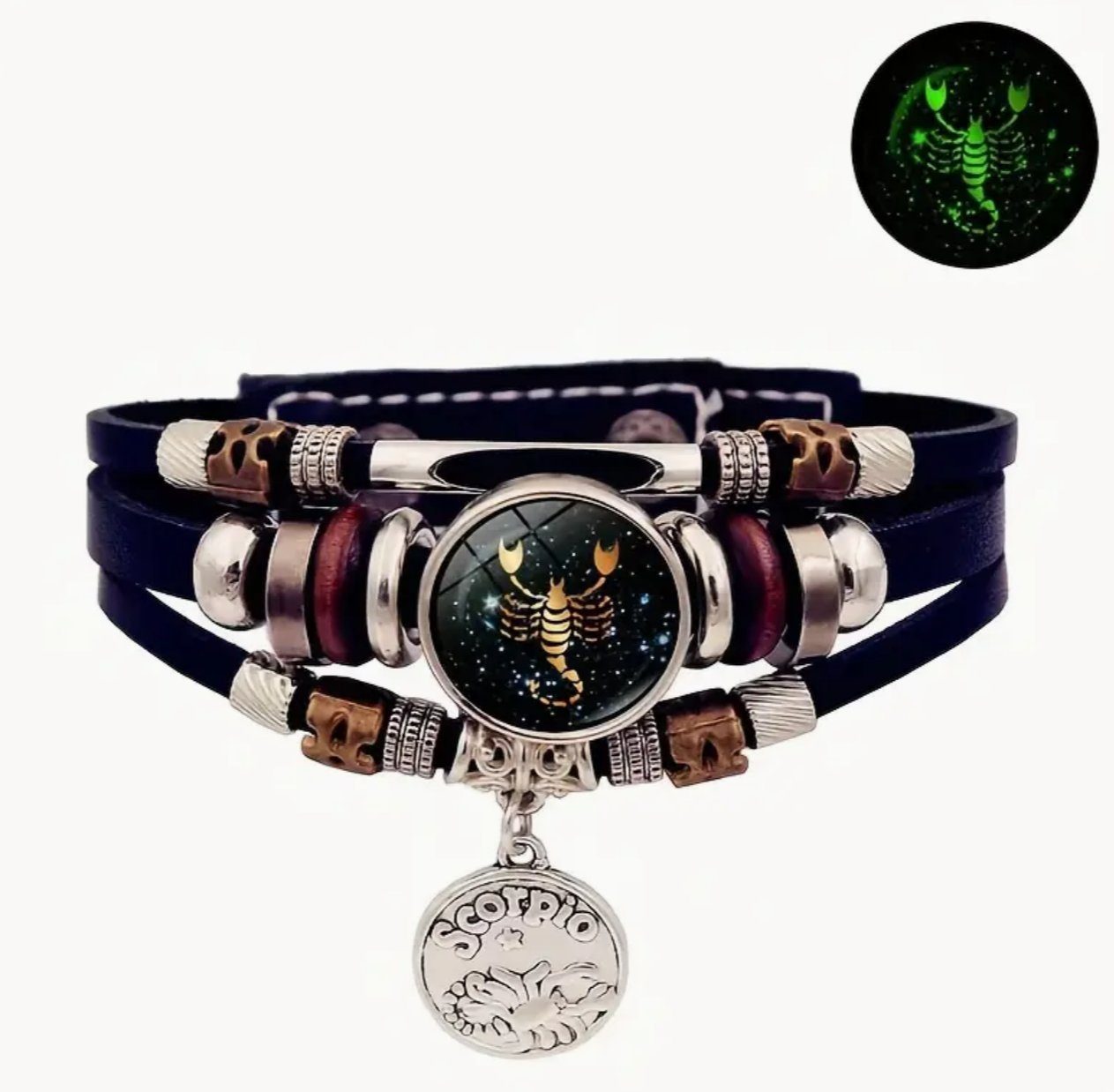 Stelby Armband mit Gravur Armband Sternzeichen Skorpion mit 3D Gravur im Glas (Weihnachtsgeschenk, Geburtstagsgeschenk, Valentinstaggeschenk, modern, minimalistisch), langlebig, pflegeleicht, unisex
