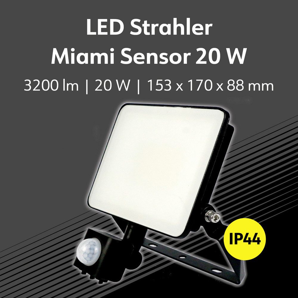MÜLLER LICHT LED Flutlichtstrahler Müller-Licht Miami 21600063 LED-Außenstrahler 20 W Leuchtfarben: Neut