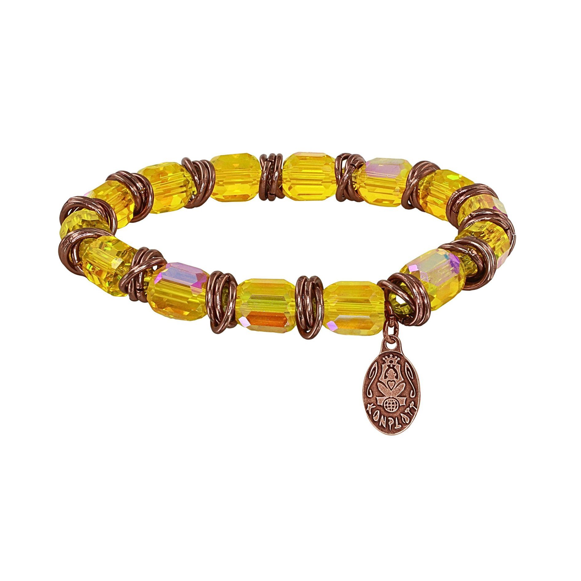 KONPLOTT Armband KONPLOTT Armband elastisch Festival gelb orange antik Kupfer