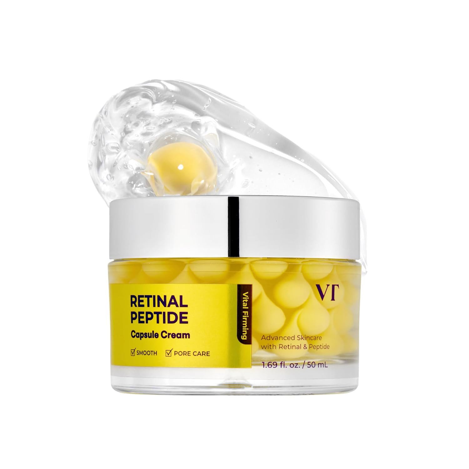 VT Cosmetics Gesichtsserum Retinal Peptide Capsule Cream 50 ml – innovative Kapsel-Gel-Creme für reifere Haut, mit nano-verkapseltem Retinal, Niacinamide & Adenosine