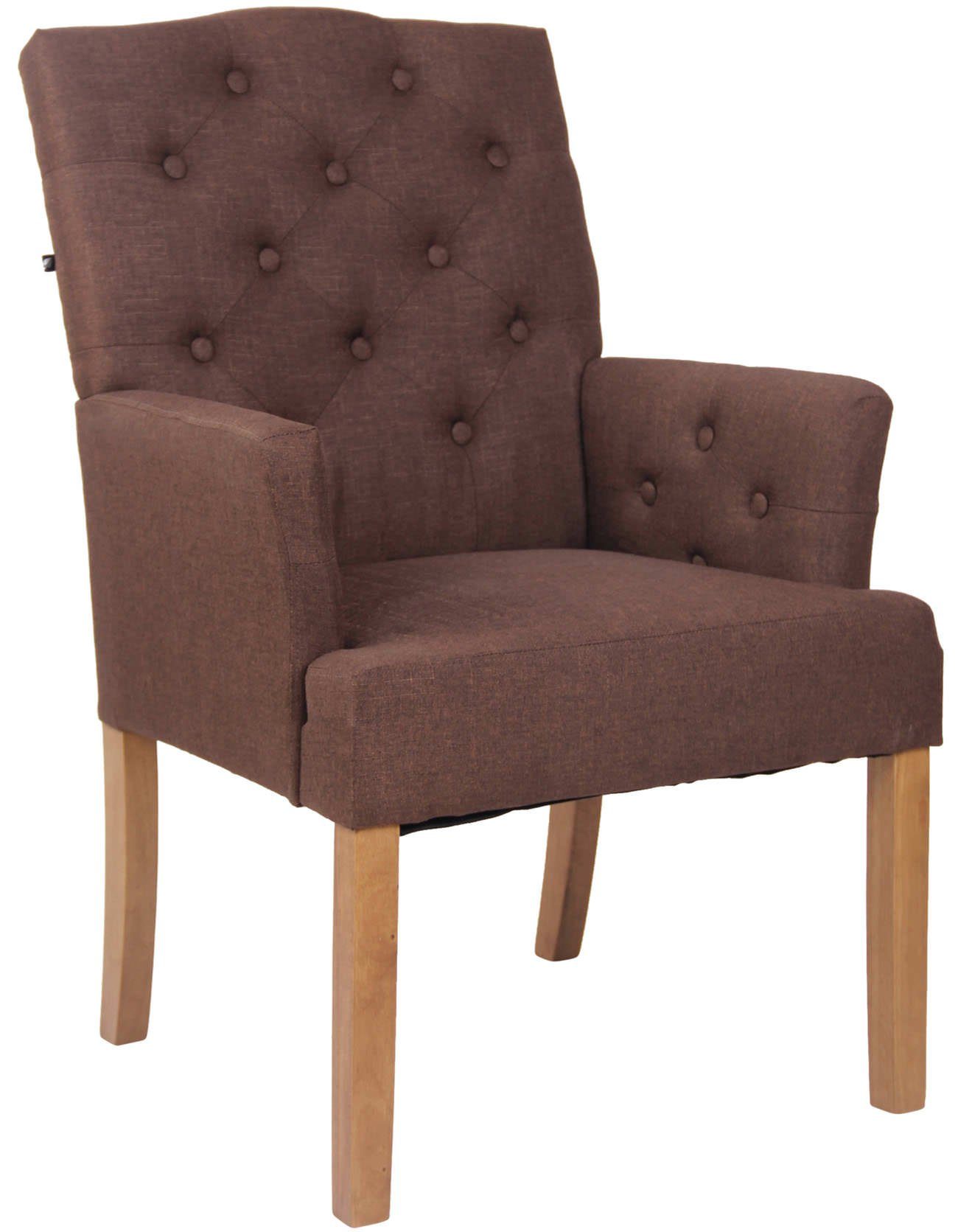 CLP Esszimmerstuhl Sugar Stoff, mit Sitzpolster und Holzbeinen braun | Stühle