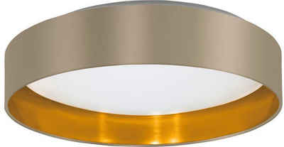 EGLO LED Deckenleuchte »Maserlo«, Stofflampe Ø38 x H9 cm, LED-Platine, warmweiße Lichtfarbe - Deckenlampe mit Textilschirm