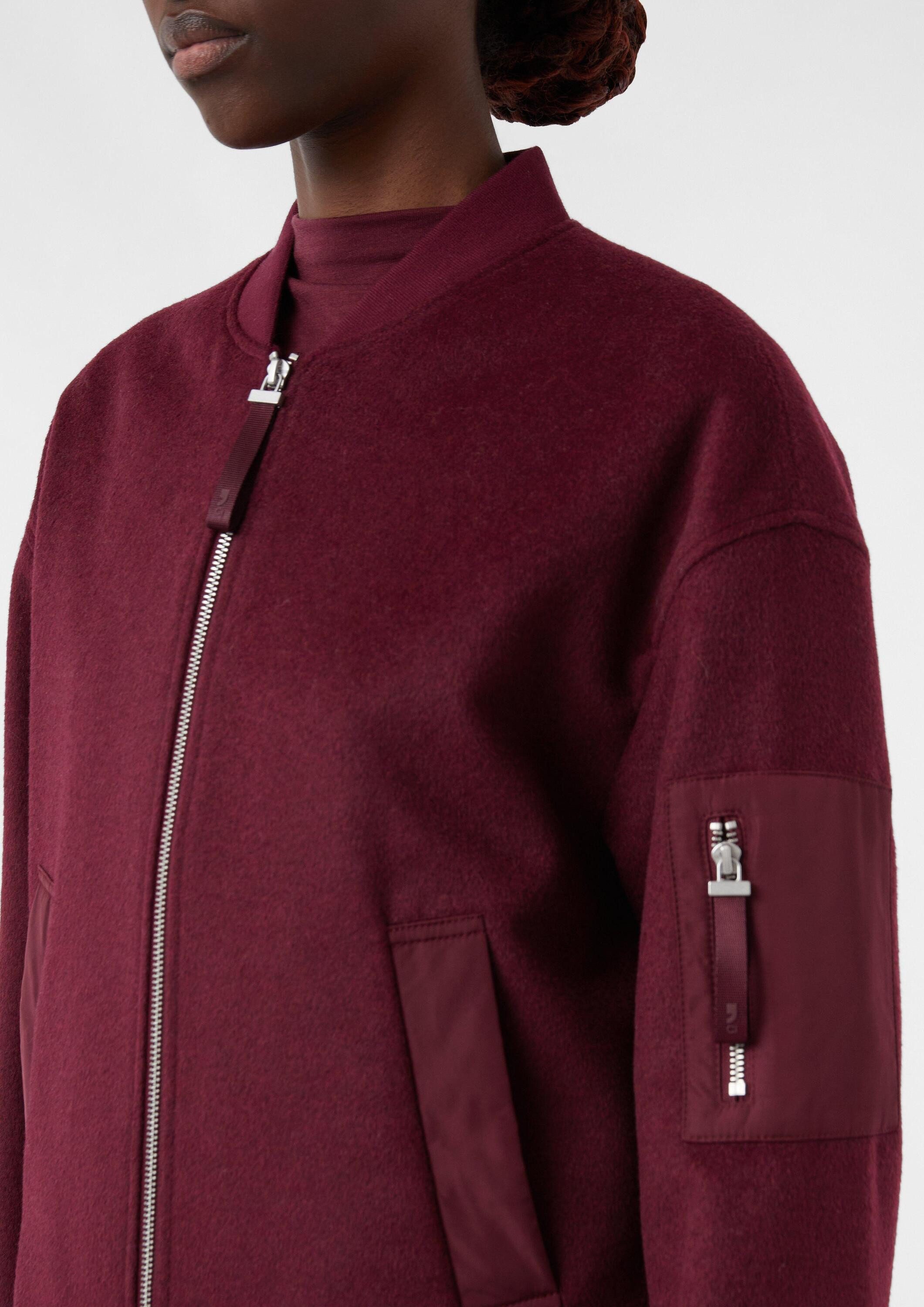 comma Funktionsjacke Outdoor-Jacke Blouson aus Wollmix