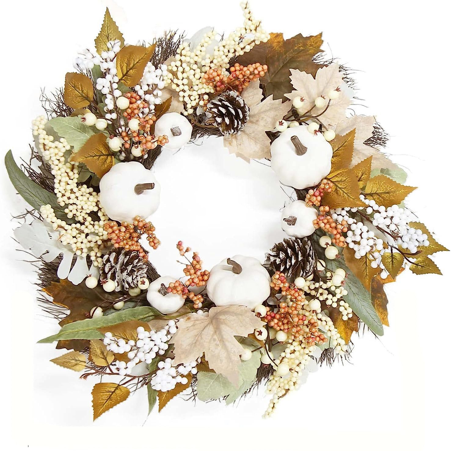 Kunstkranz 45/55 cm Herbstkranz, Herbstfarben Kürbis günstig online kaufen