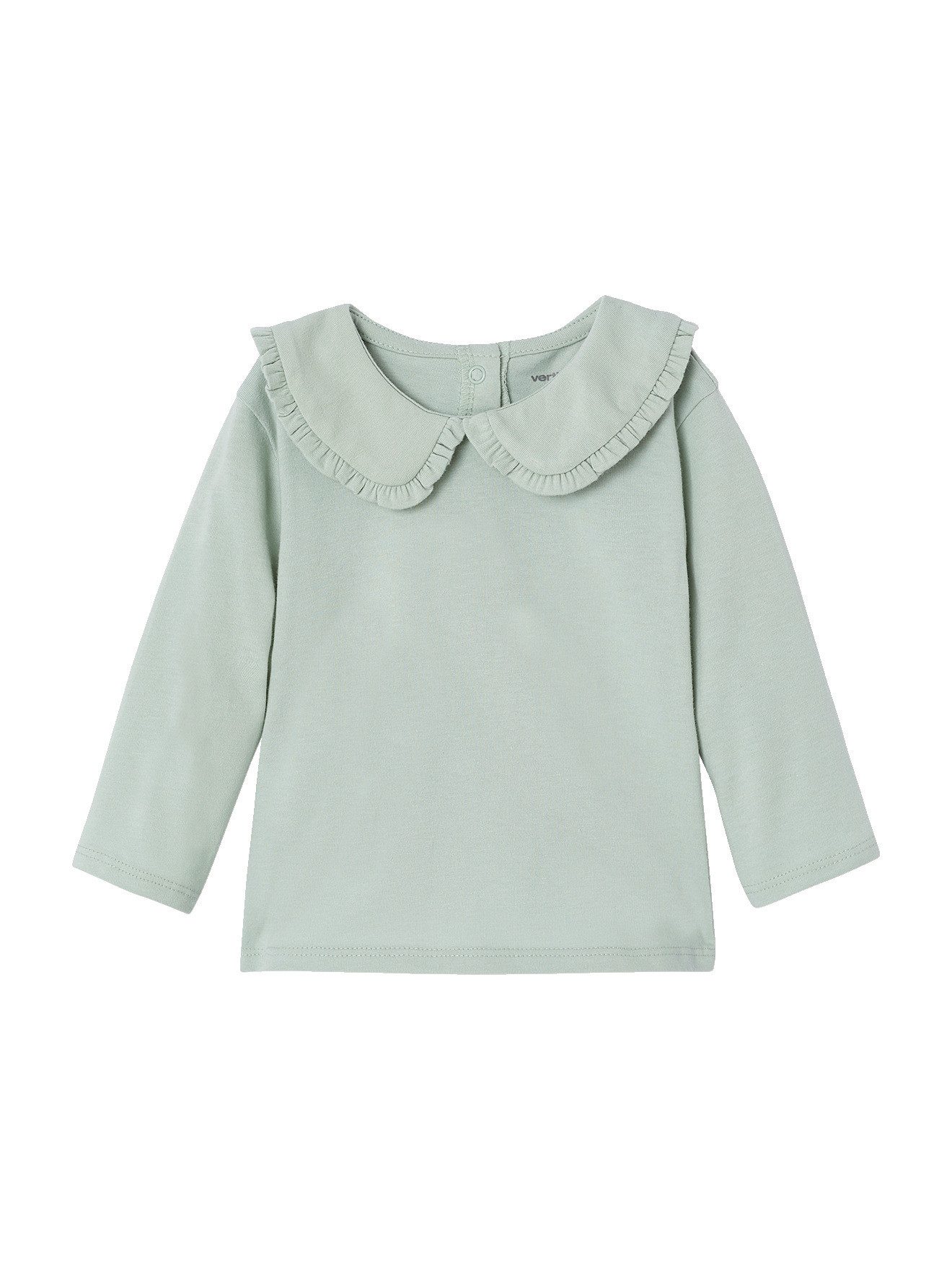 vertbaudet Langarmshirt Mädchen Baby Shirt, Bubikragen mit Rüschen