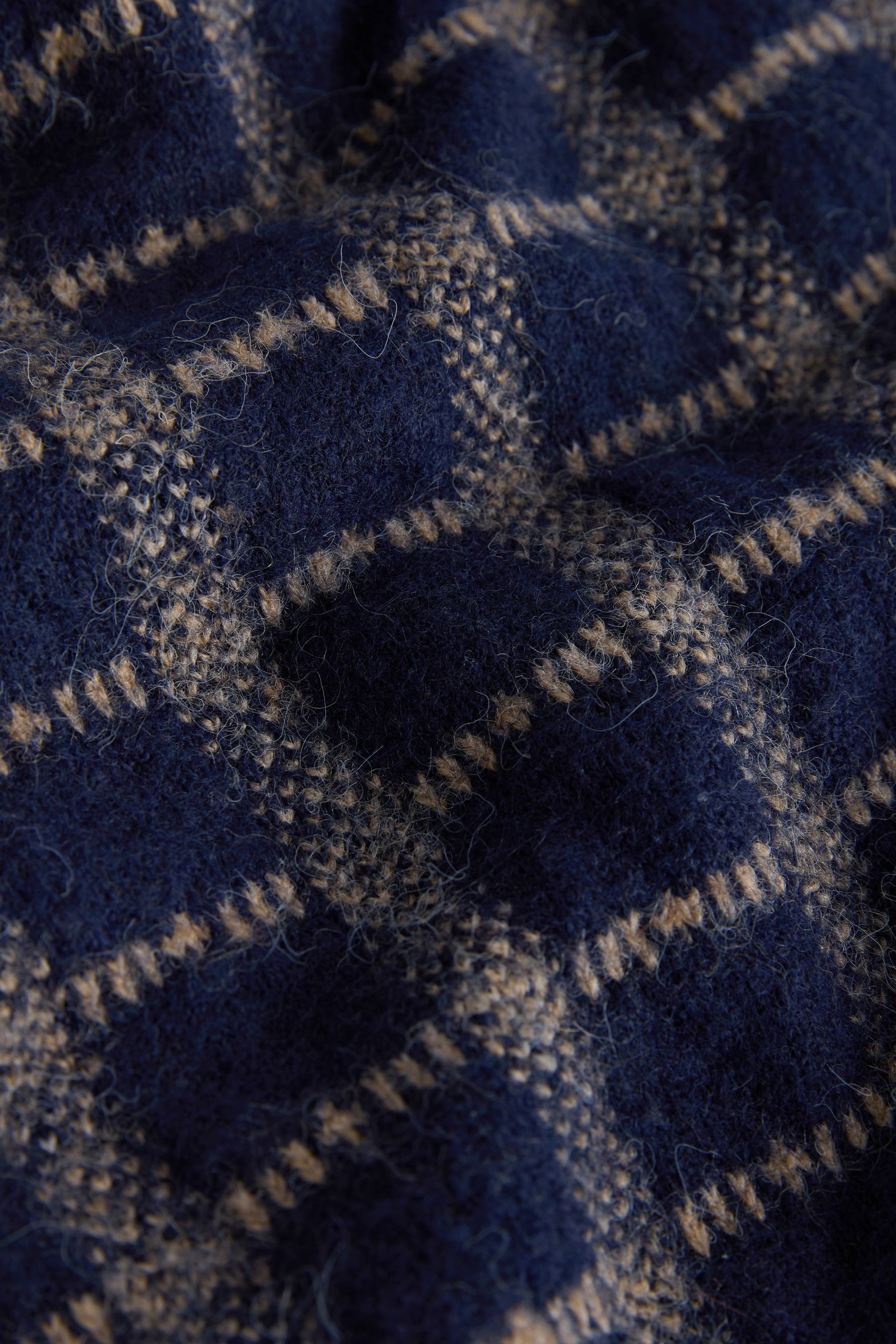 Next Strickjacke Regular Fit karierte Reißverschluss-Strickjacke (1-tlg)