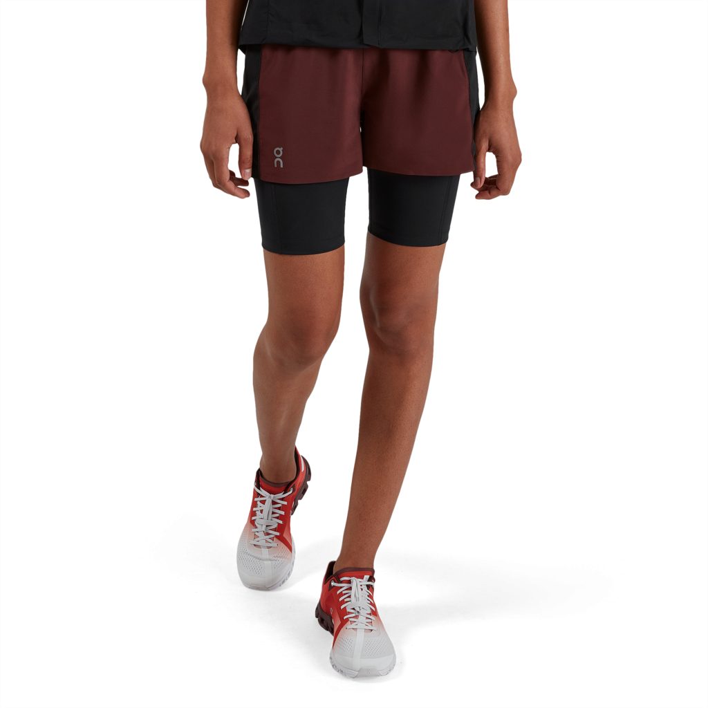 ON RUNNING Laufshorts On Damen 2-in-1 Active Laufshorts MULBERRY - BLACK