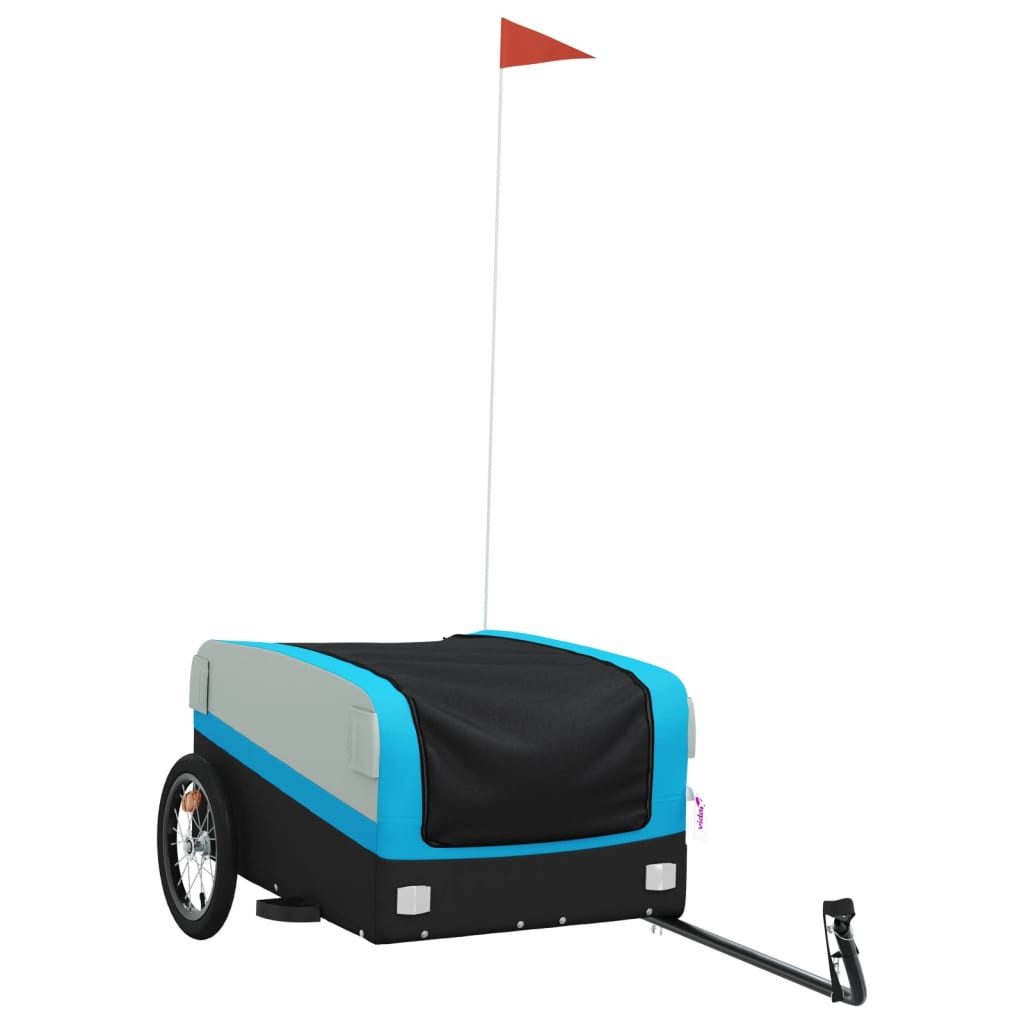 vidaXL Fahrradkinderanhänger blau Fahrradanhänger Schwarz und Blau 45 kg Eisen