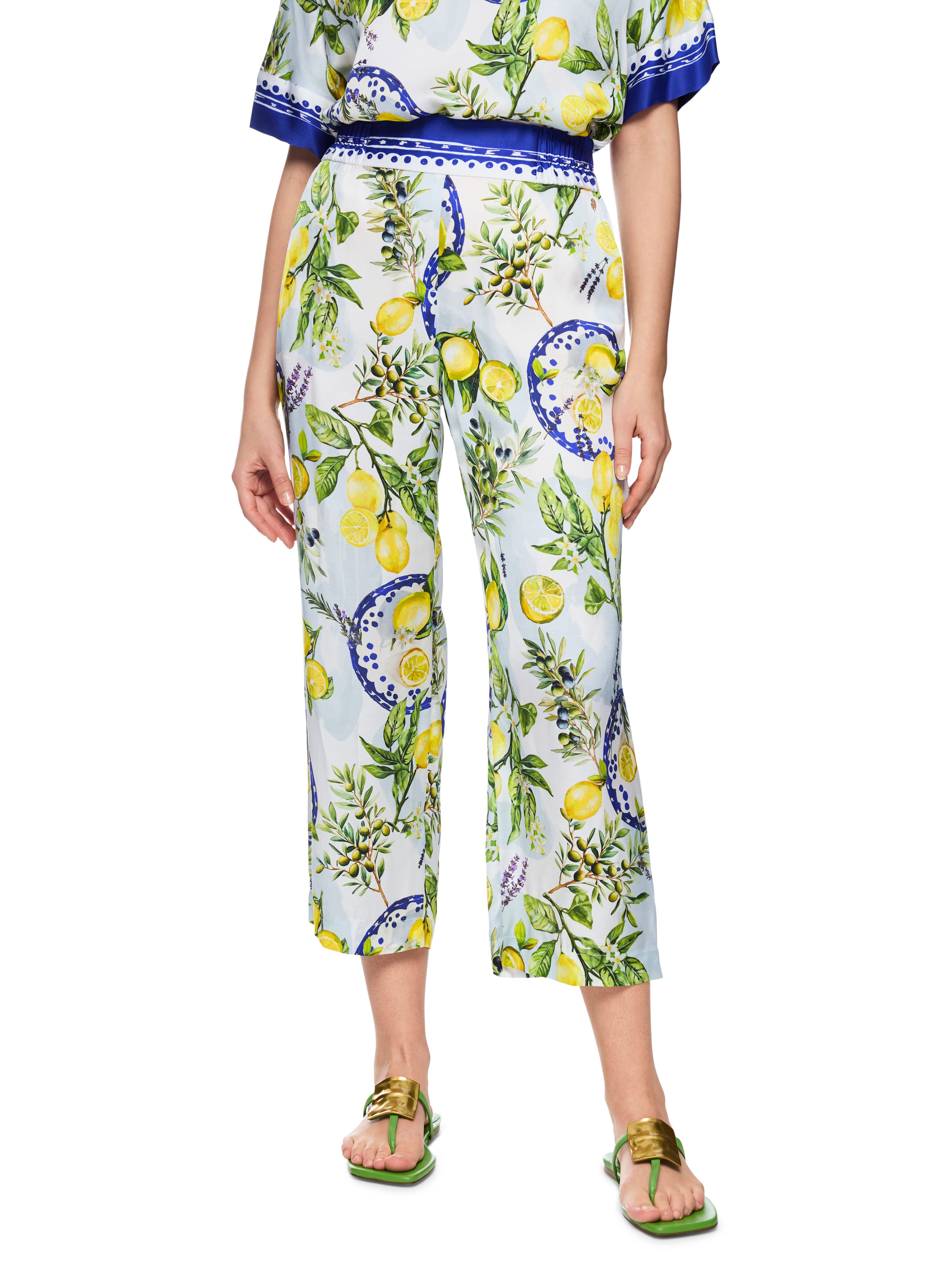 Marc Cain 7/8-Hose Amalfi Portofino Lemons Premium Damenmode bedruckt, Model: WASHINGTON