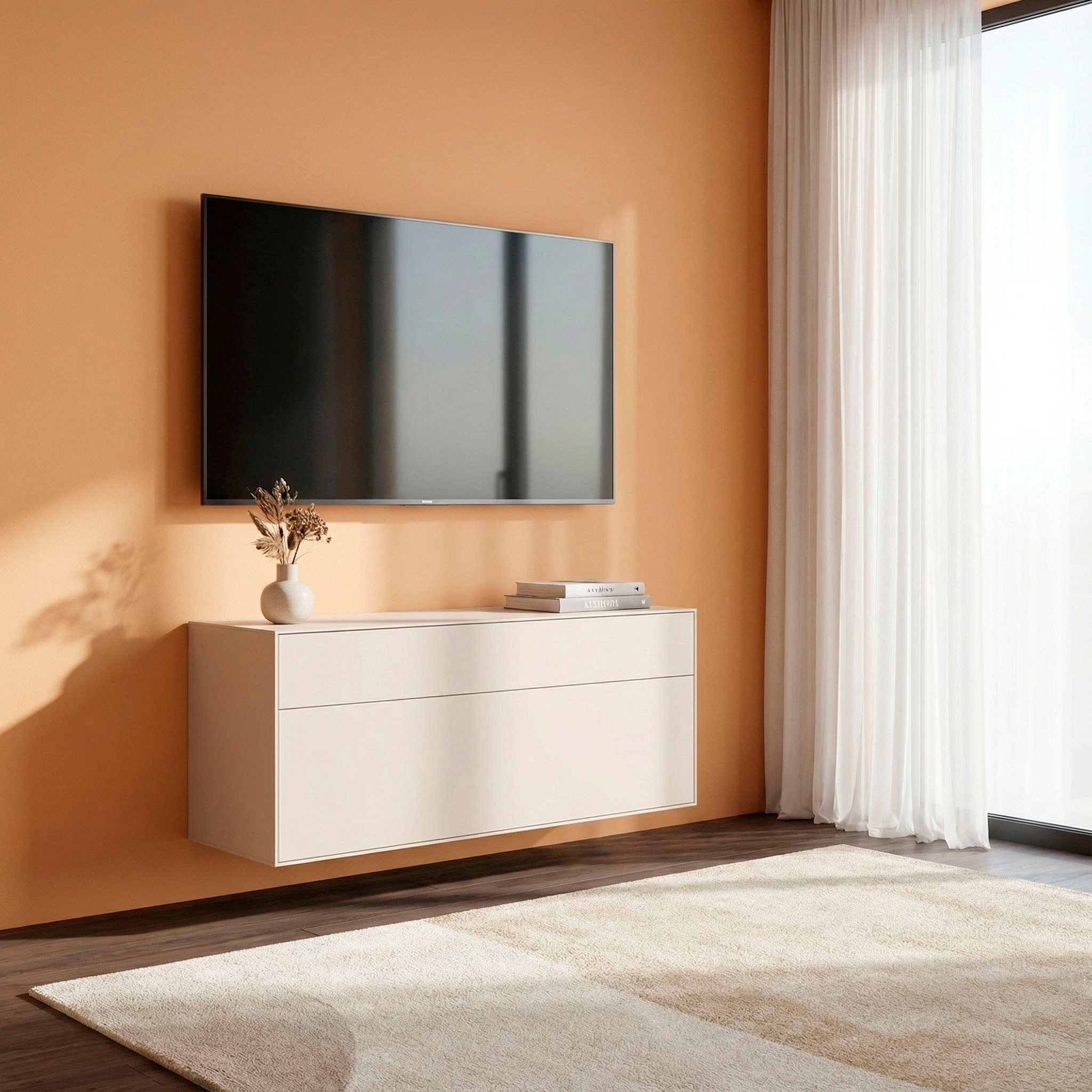 LeGer Home by Lena Gercke Lowboard Essentials, TV-Board, TV-Kommode, TV-Schrank, TV-Möbel, Breite: 111 cm, UV lackiert, Push-to-open-Funktion
