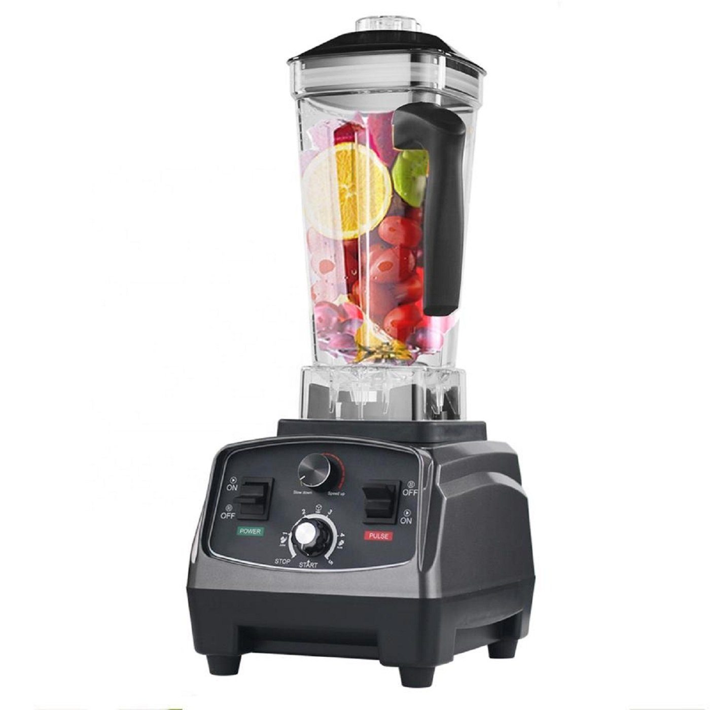 Amity Standmixer Mixer für Obst, Gemüse, Eiswürfel, Smoothies, 1800 W,  Hochleistungs-Stößel mit 6 Klingen, BPA-frei, für große Portionen