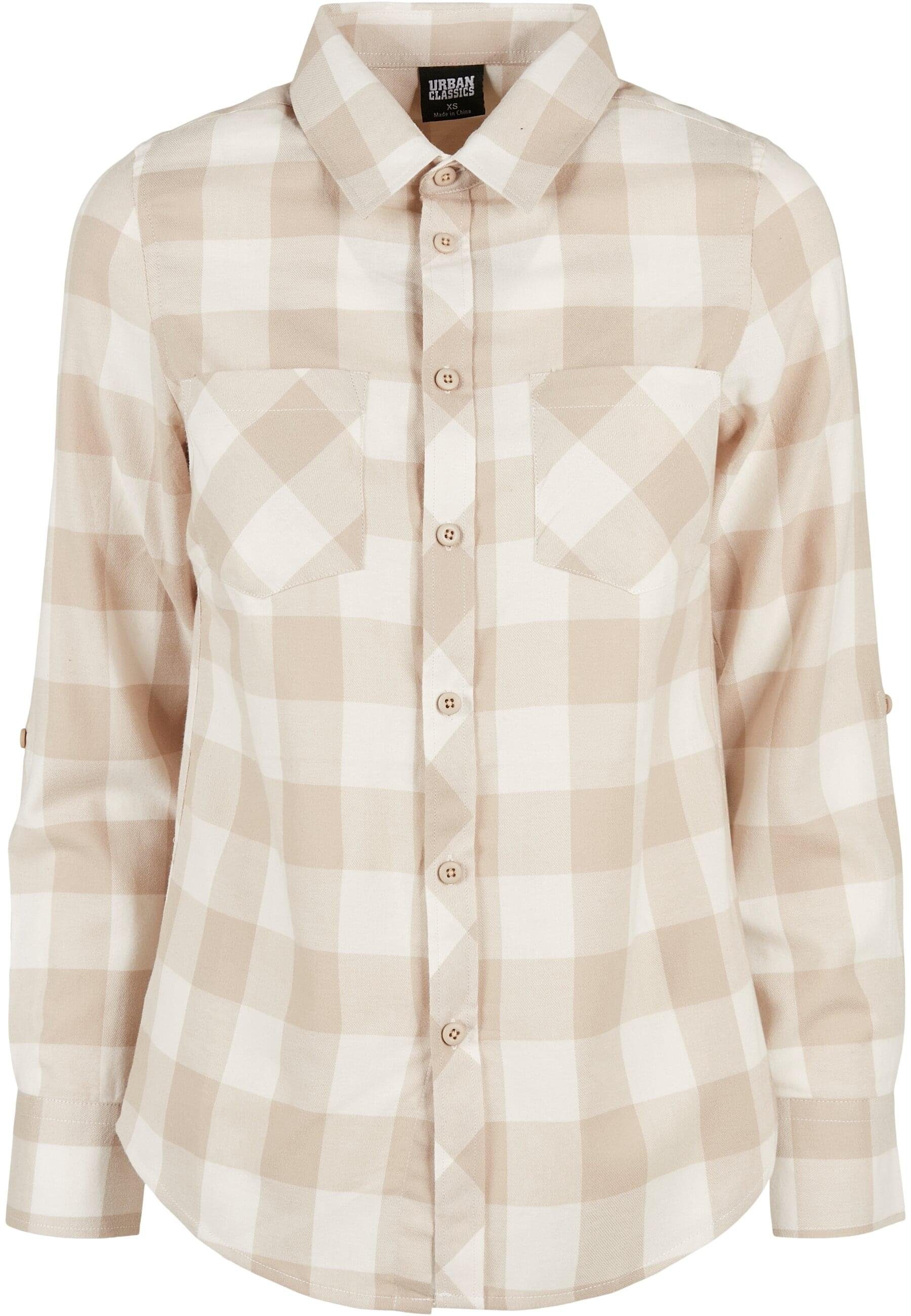 Langarmhemd Urban Classics Damen Ladies Turnup Checked Flanell Shirt
