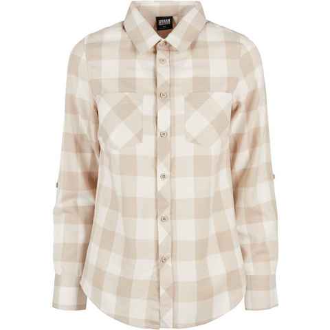 URBAN CLASSICS Langarmhemd Urban Classics Damen Ladies Turnup Checked Flanell Shirt (1-tlg)