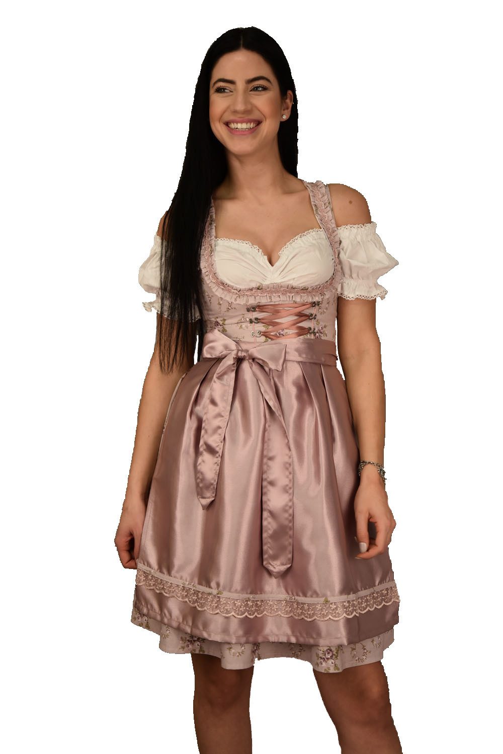 Entari Dirndl 522GT Trachtenkleid Pastelviolett fein geblümt (3tlg) Geblümt