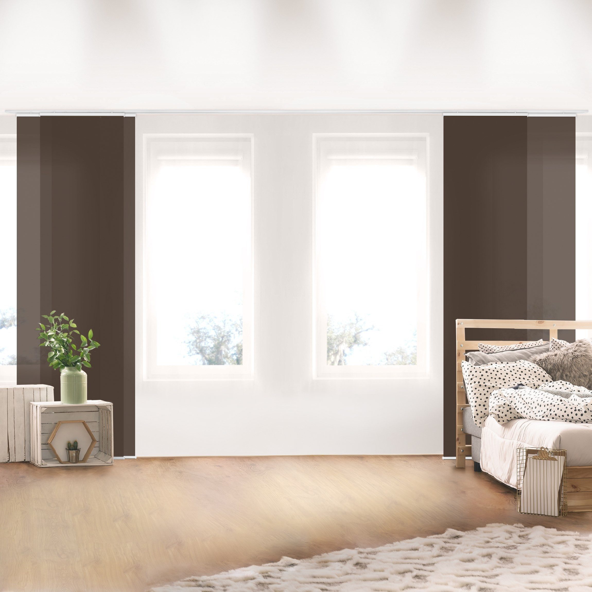 Bilderdepot24 Schiebegardine modern Flächenvorhang blickdicht Cacao, günstig online kaufen