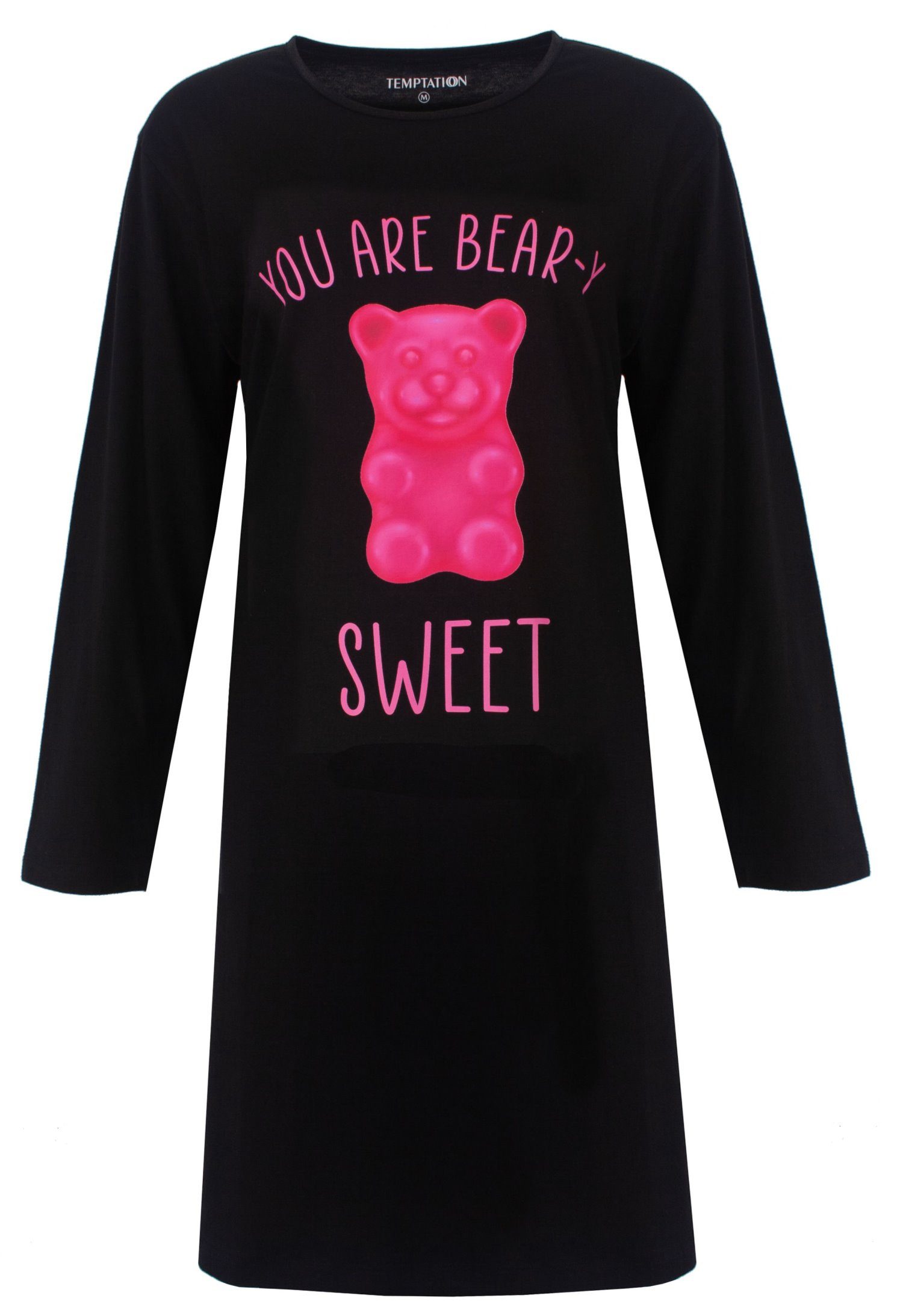 TEMPTATION Nachthemd Damen Schlafshirt mit Print (1-tlg) Baumwolle