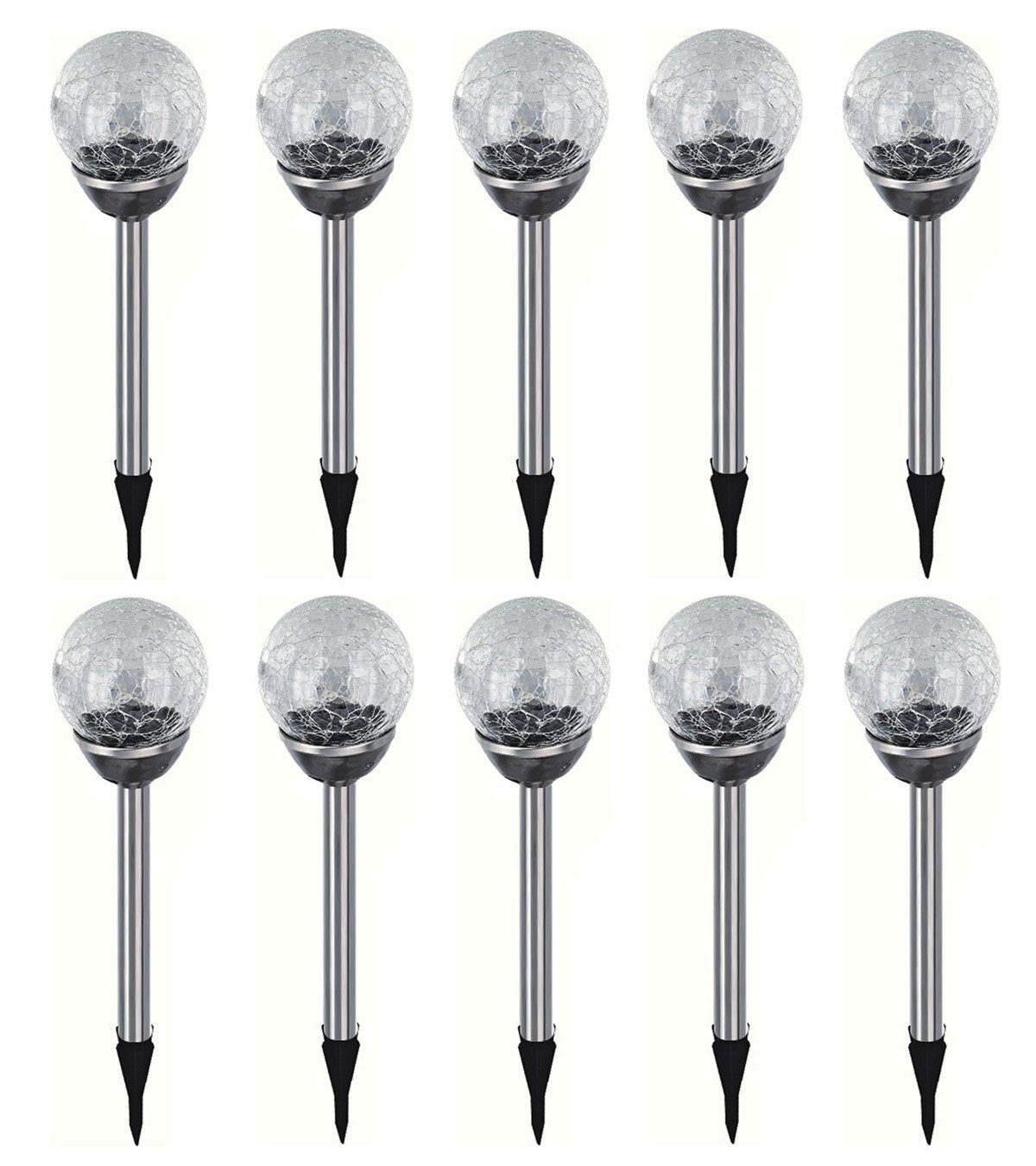EAXUS LED Solarleuchte 10er Set Solar Gartenleuchte Kugel Leuchte Crackle-L günstig online kaufen