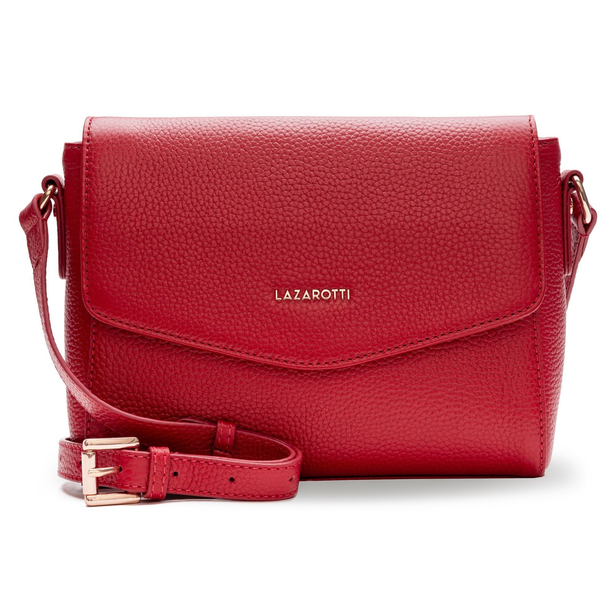 Lazarotti Umhängetasche Bologna Leather, Leder red