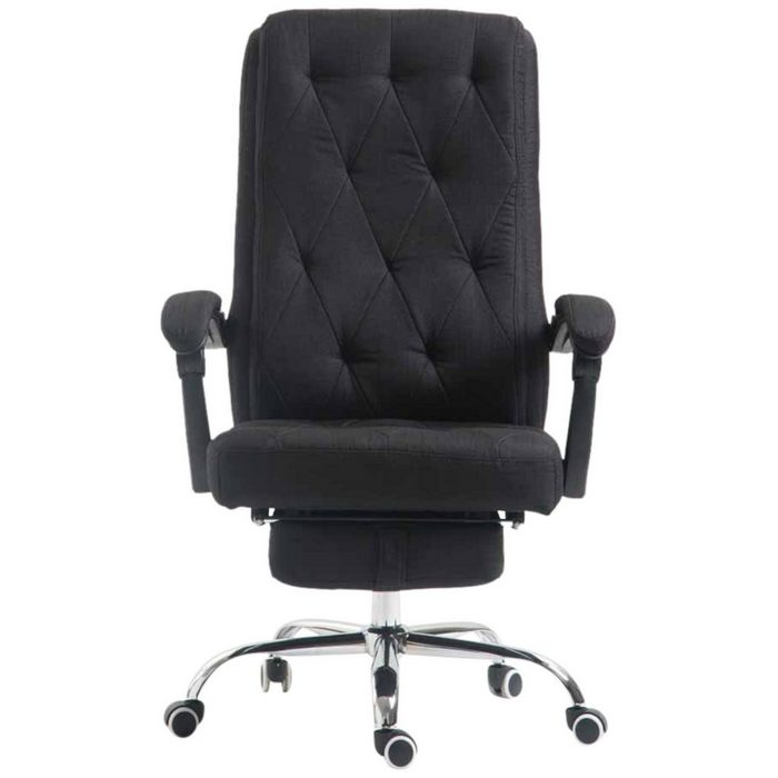 TPFLiving Bürostuhl Geant mit bequemer Rückenlehne - höhenverstellbar und 360° drehbar (Schreibtischstuhl Drehstuhl Chefsessel Konferenzstuhl) Gestell: Metall chrom - Sitzfläche: Stoff schwarz